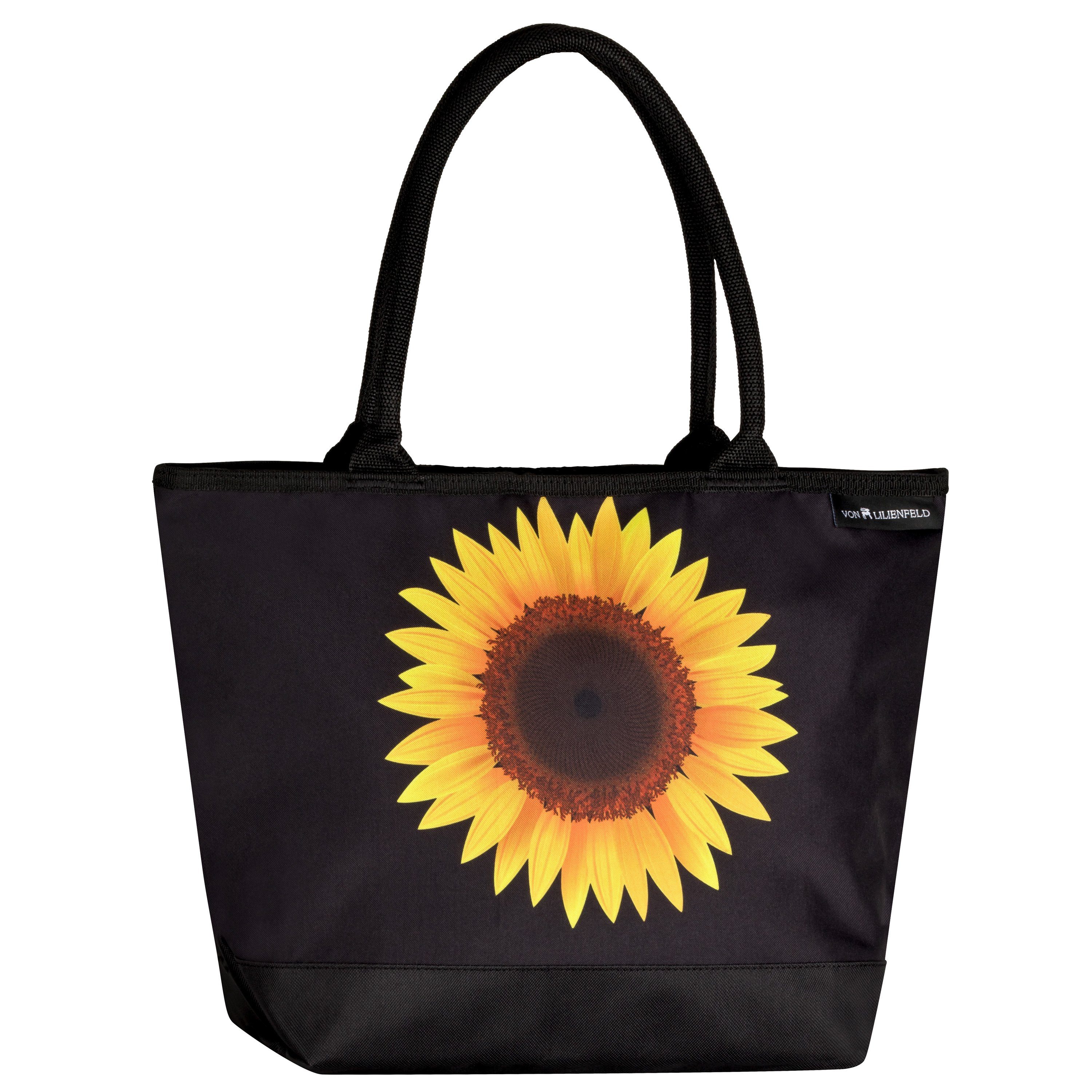T15 cm Handtasche Sonnenblume VON Lilienfeld LILIENFELD Handtasche L42 Strandtasche Damen Büro Henkeltasche Blume Maße Motiv Shopper von x x H30