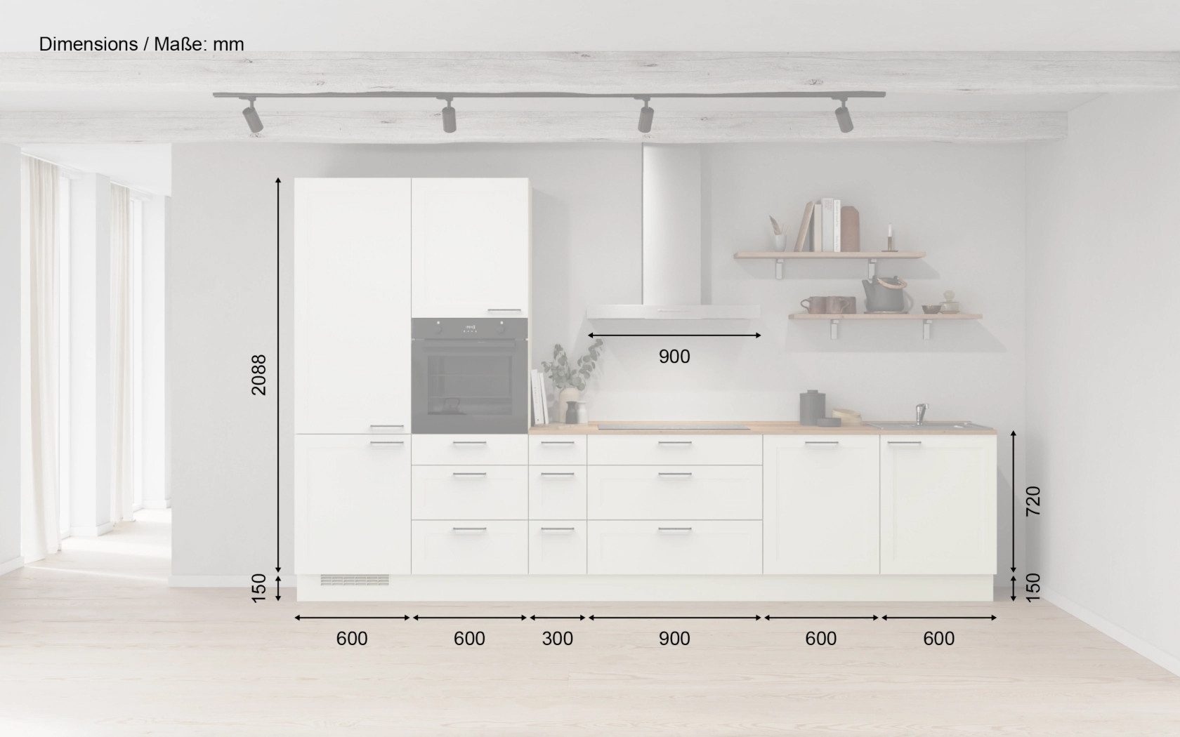 nobilia® Küchenzeile Lisa, individuell anpassbar, gratis Küchenplanung mit Profis, (Breite 360 cm), vormontiert, wahlw. mit E-Geräten, inkl. Lieferung