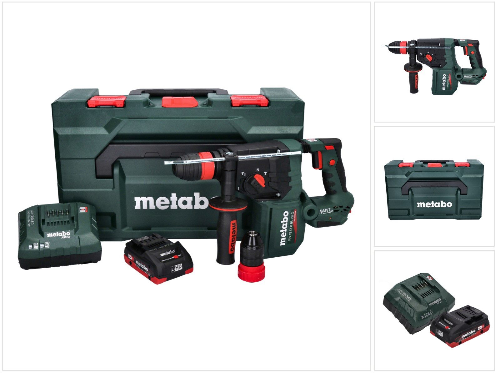 metabo Akku-Bohrhammer KH 18 LTX BL 28 Q Akku Bohrhammer 18 V 3 J SDS plus Brushless + 1x Ak