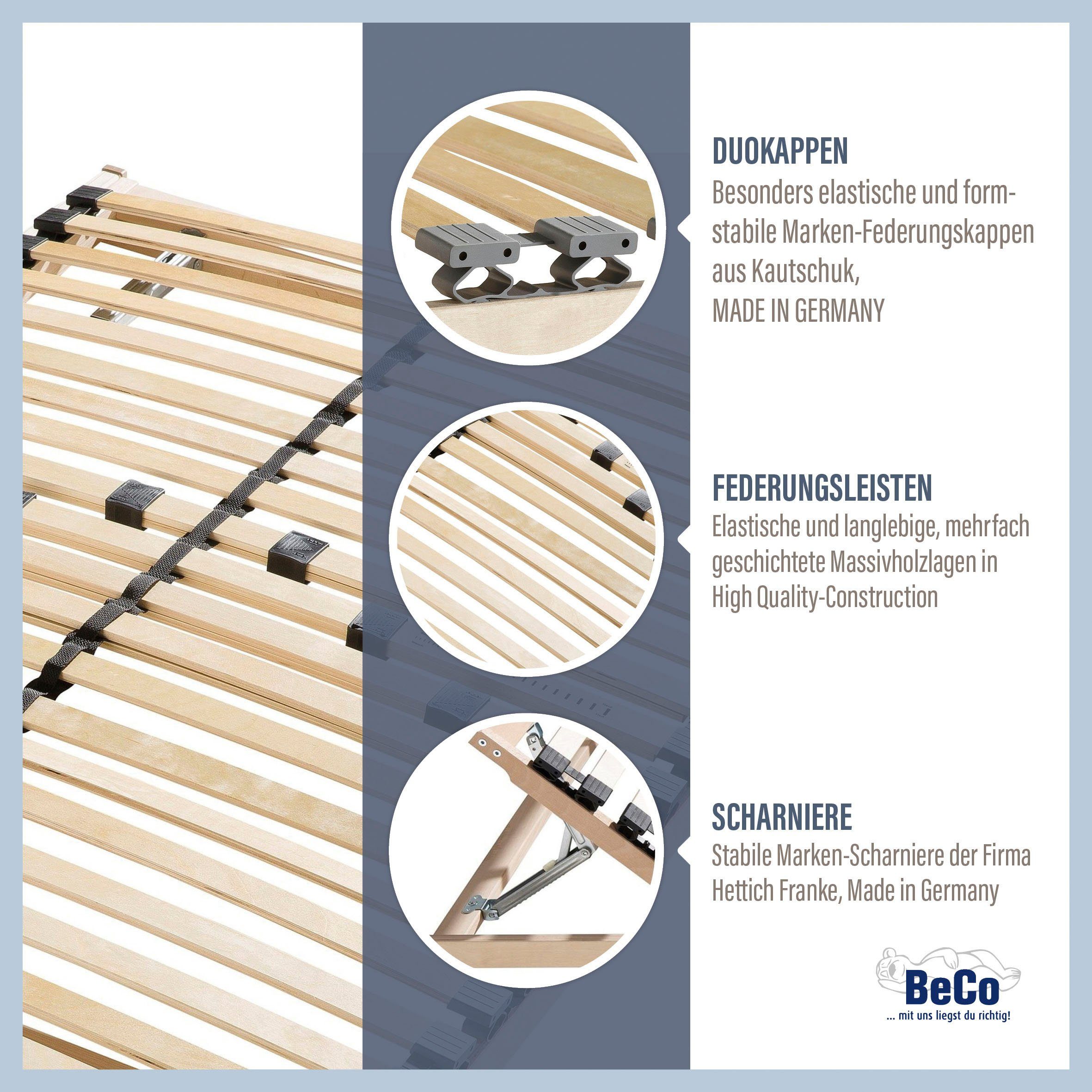 Lattenrost Standard, Beco, Kopfteil manuell verstellbar, Fußteil nicht vers günstig online kaufen