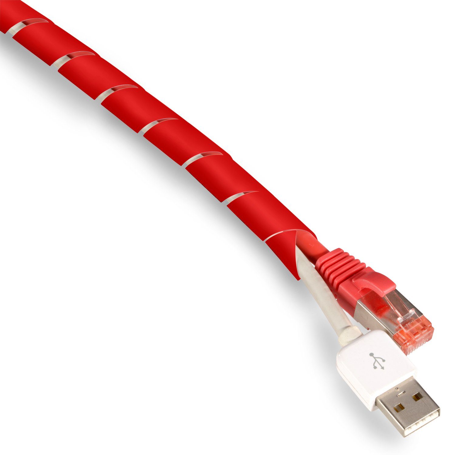 TPFNet Kabelkanal (1-St., Spiral-Kabelschlauch - Kabelorganizer - Kabelmanagementsystem), unterschiedliche Durchmesser und Farben - Zuschneidbar - 10m