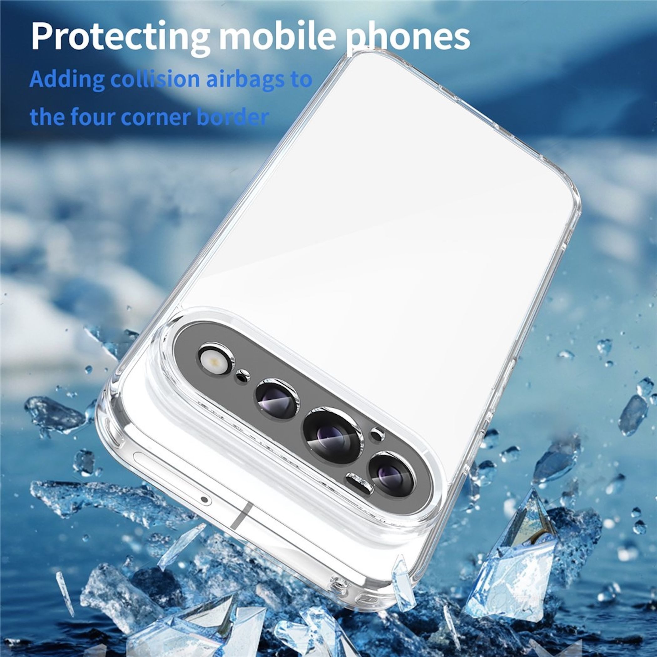 Wigento Handyhülle Airbag für Google Pixel 11 Pro XL Stoßfest Dünn Hardcase Transparent 6,8 Zoll, Anti Yellowing, Airbag Ecken, Anti Fingerabdruck – Bild 5 von 5