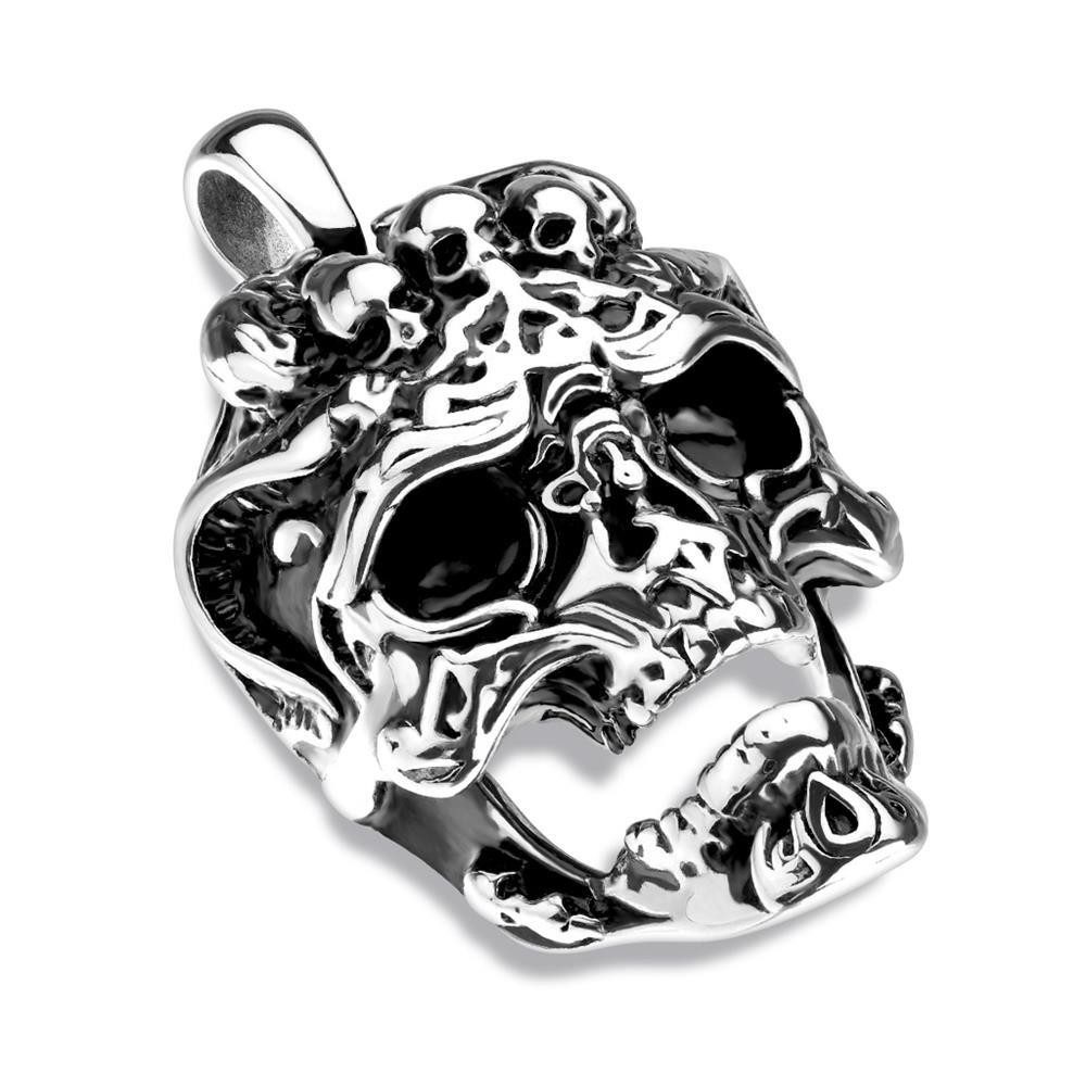 Anhänger Set Anhänger Totenschädel Silber aus Edelstahl Unisex