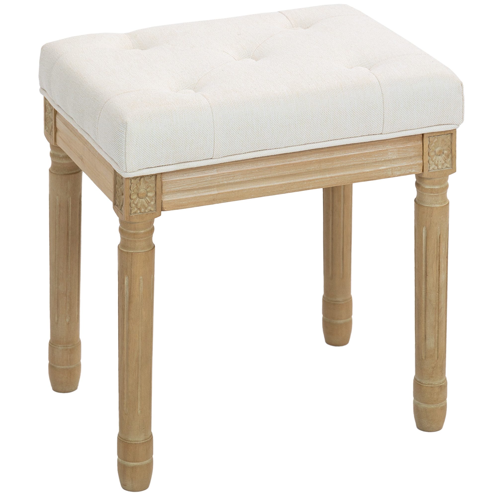 HOMCOM Fußhocker mit gepolstertem Sitz, Holzbeine (Sitzhocker, 1 St., Polst günstig online kaufen