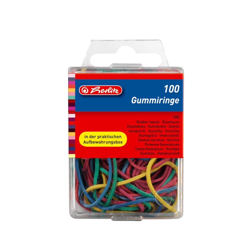 Herlitz Gummibänder 100 Herlitz Gummibänder / Gummiringe / verschiedene Farben und Durchme