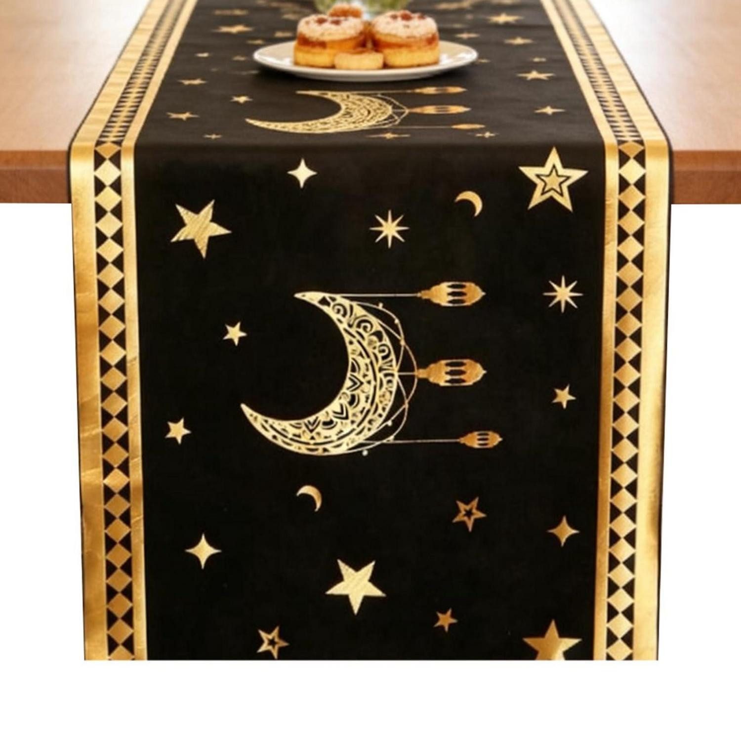 LuxusKollektion Tischläufer Ramadan Deko Tischläufer Stern Mond 36x180cm