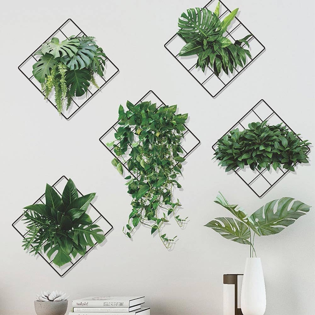 Zaewry Wandsticker Wandtattoo mit Topfpflanzen, Wandsticker im Boho-Stil, Ablösbare, für Wohnzimmer, Schlafzimmer & Büros – Bild 5 von 5