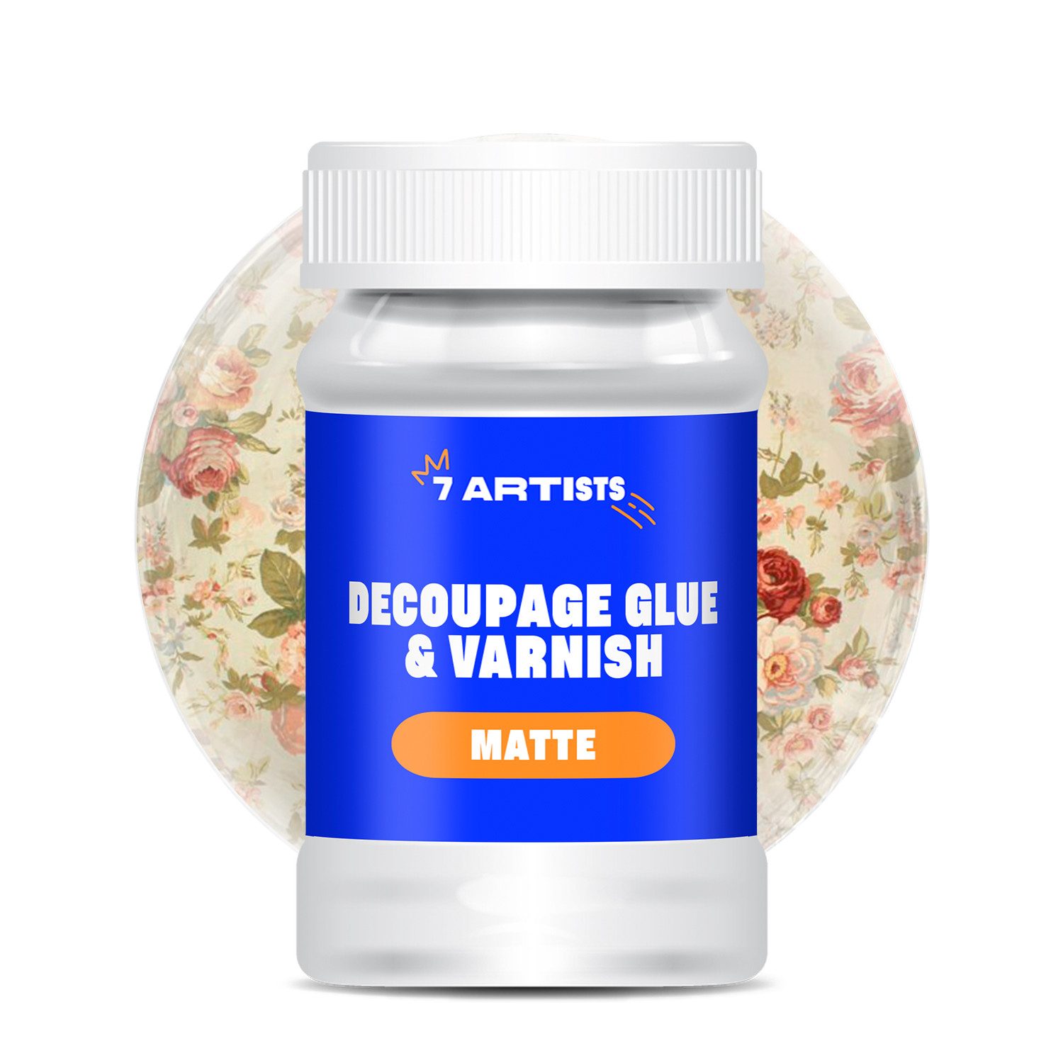 7 Artists Bastelkleber Decoupage Kleber Lack Wasserfest 230 ml, Half Glossy und Matt, Decoupage Kleber + Lack