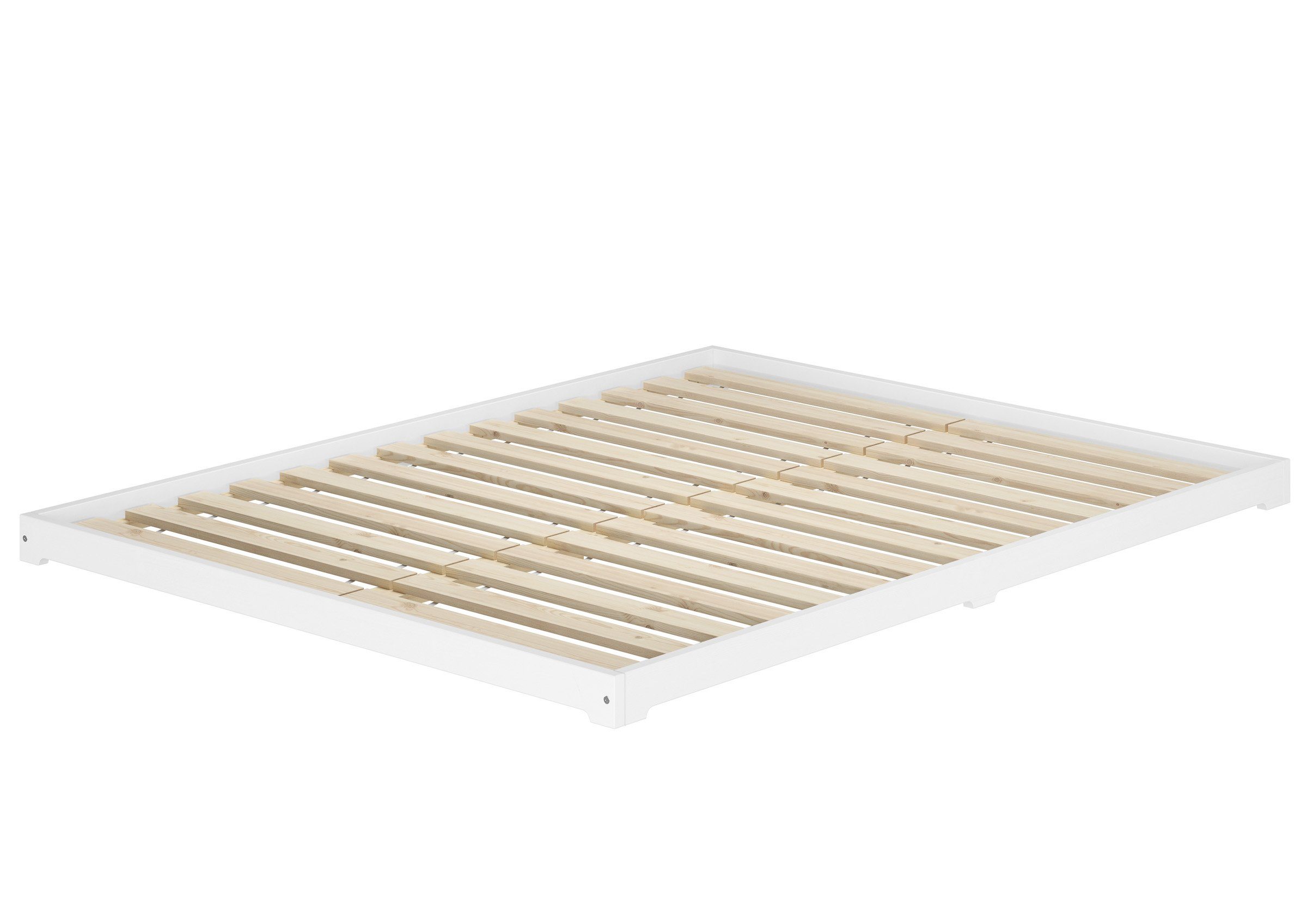 ERST-HOLZ Massivholzbett Doppelbett Extra Flach 160 x 200 cm Massivholz Wei günstig online kaufen
