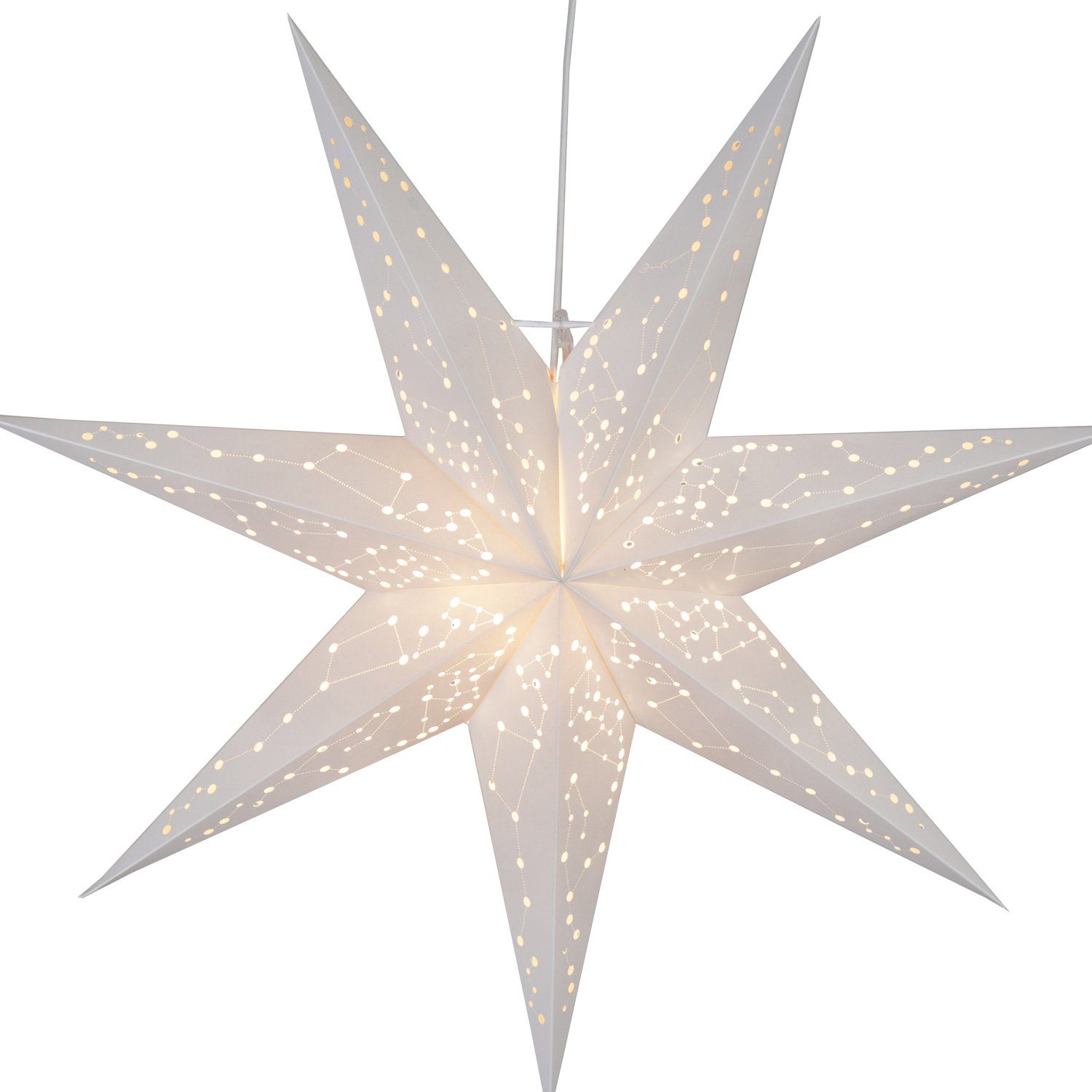 STAR TRADING LED Stern Papierstern Sternenbilder Faltstern Leuchtstern hängend 60cm mit Kabel