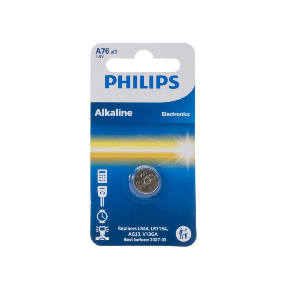 Philips Philips Batterie AG13 LR44 A76 G13 1154 Alkali Spezial 1,5 V 1 Stück Verlängerungskabel