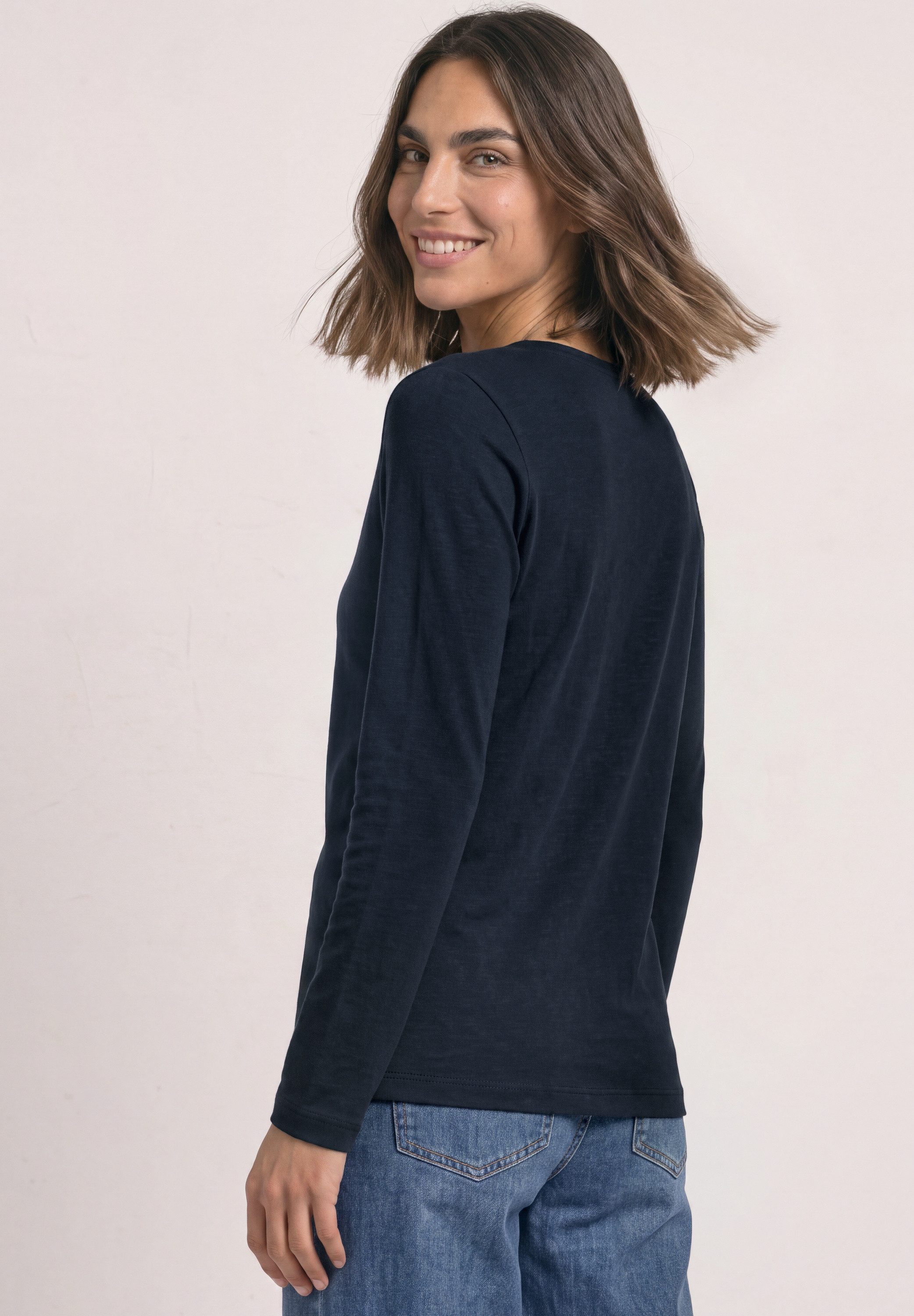 STREET ONE Langarmshirt in Unifarbe – Bild 2 von 5