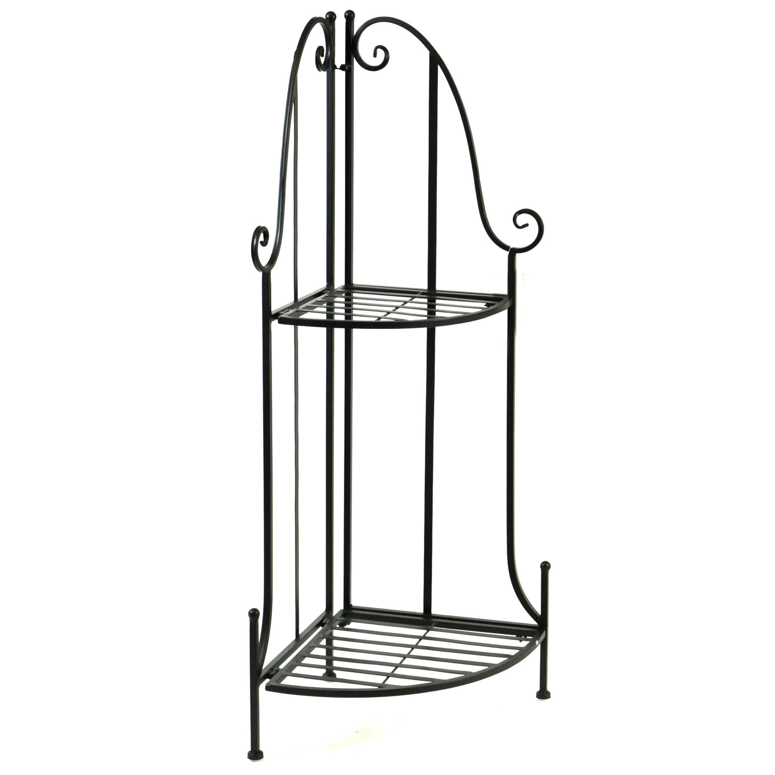 Annastore Eckregal Blumentreppe Pflanzentreppe Blumenregal aus Metall, Klappbar, 43 x 30 x 97 cm (B/T/H)