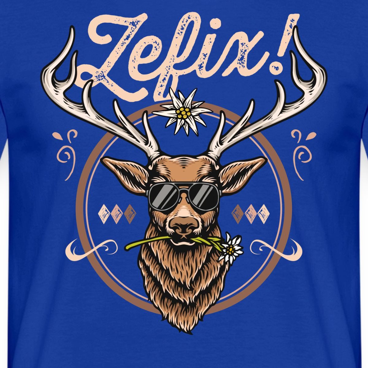 Spreadshirt T-Shirt Zefix Bayrisch Grantler Trachtenmuster Für Männer Männer T-Shirt (1-tlg)