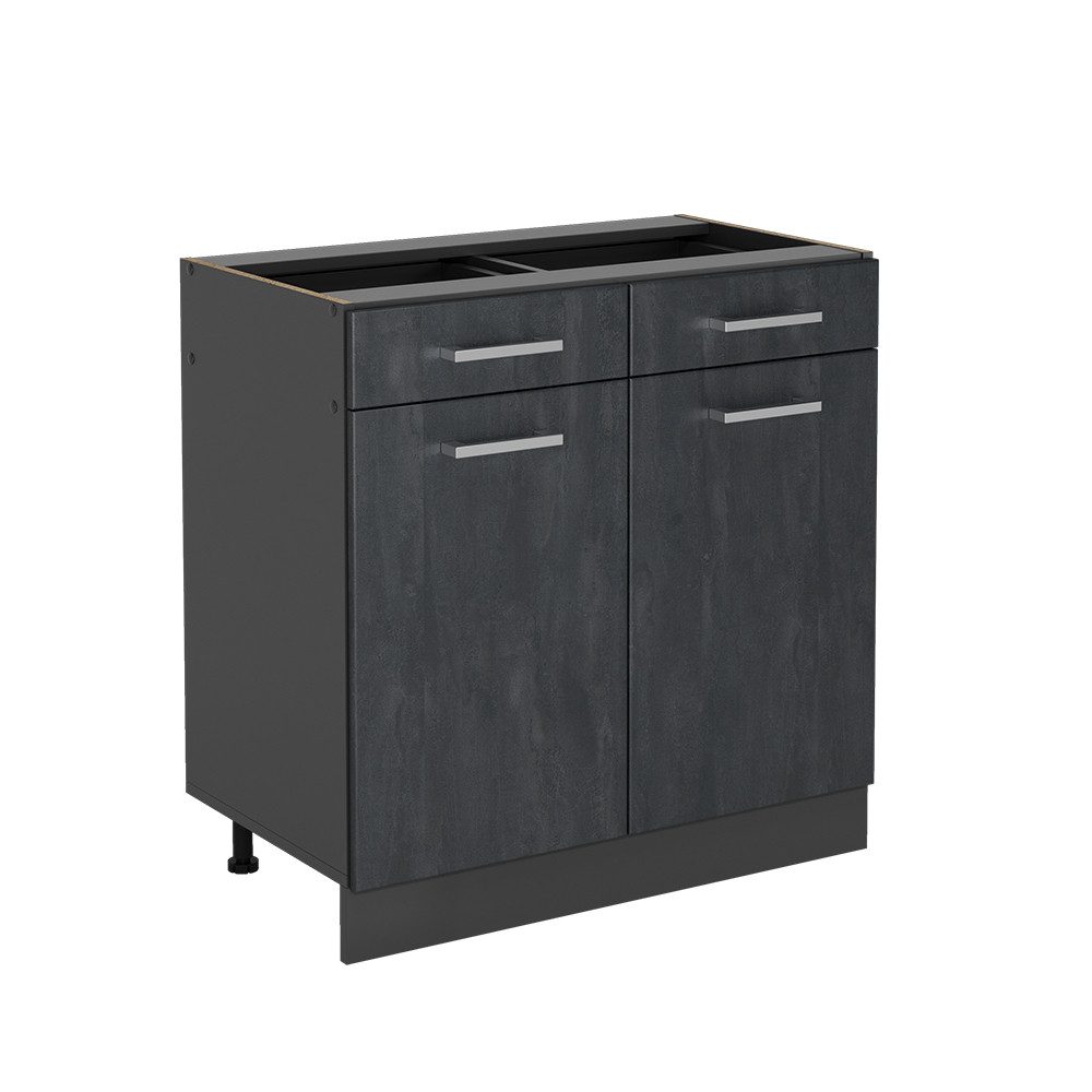 Vicco Unterschrank R-Line, Schwarz Beton/Anthrazit, 80 günstig online kaufen