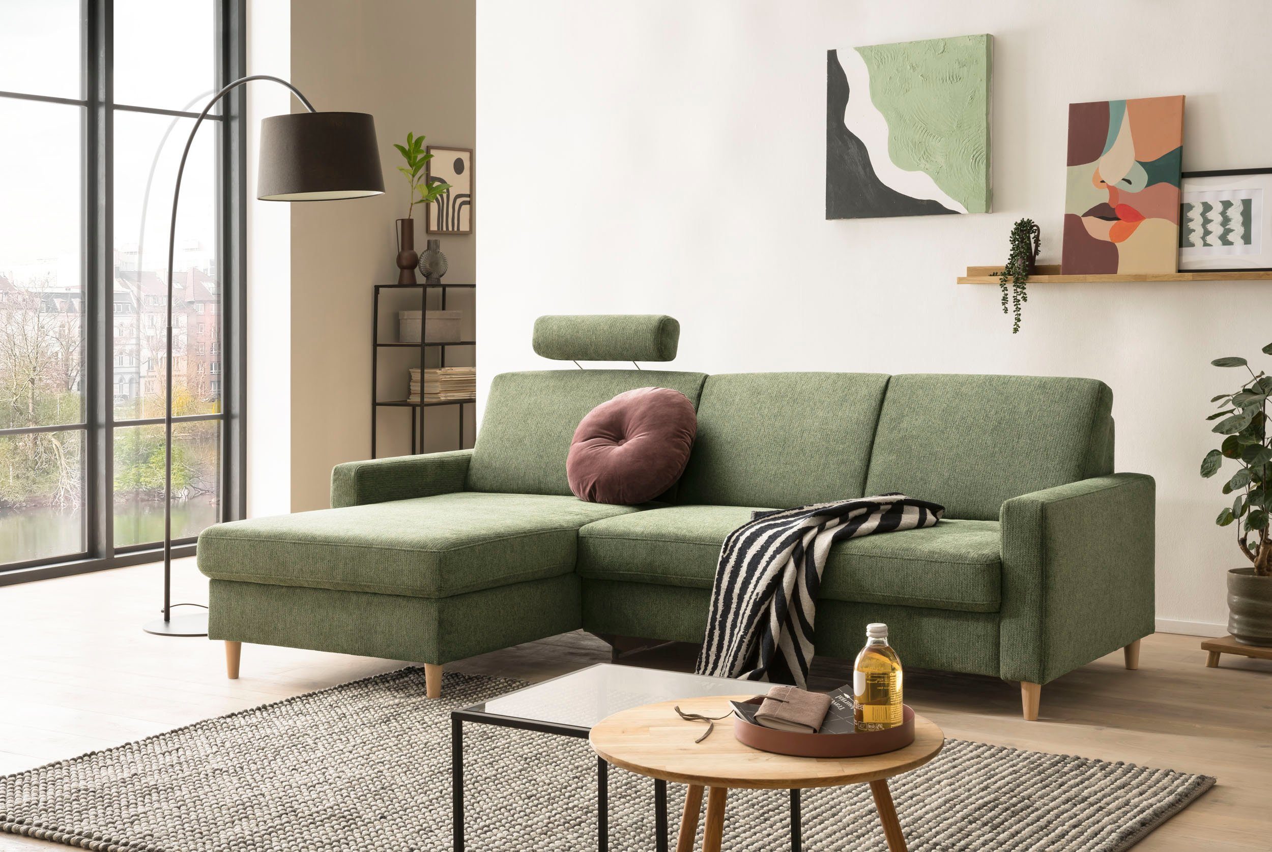 XDREAM Ecksofa Kos, mit verstellbarer Kopfstütze, günstig online kaufen