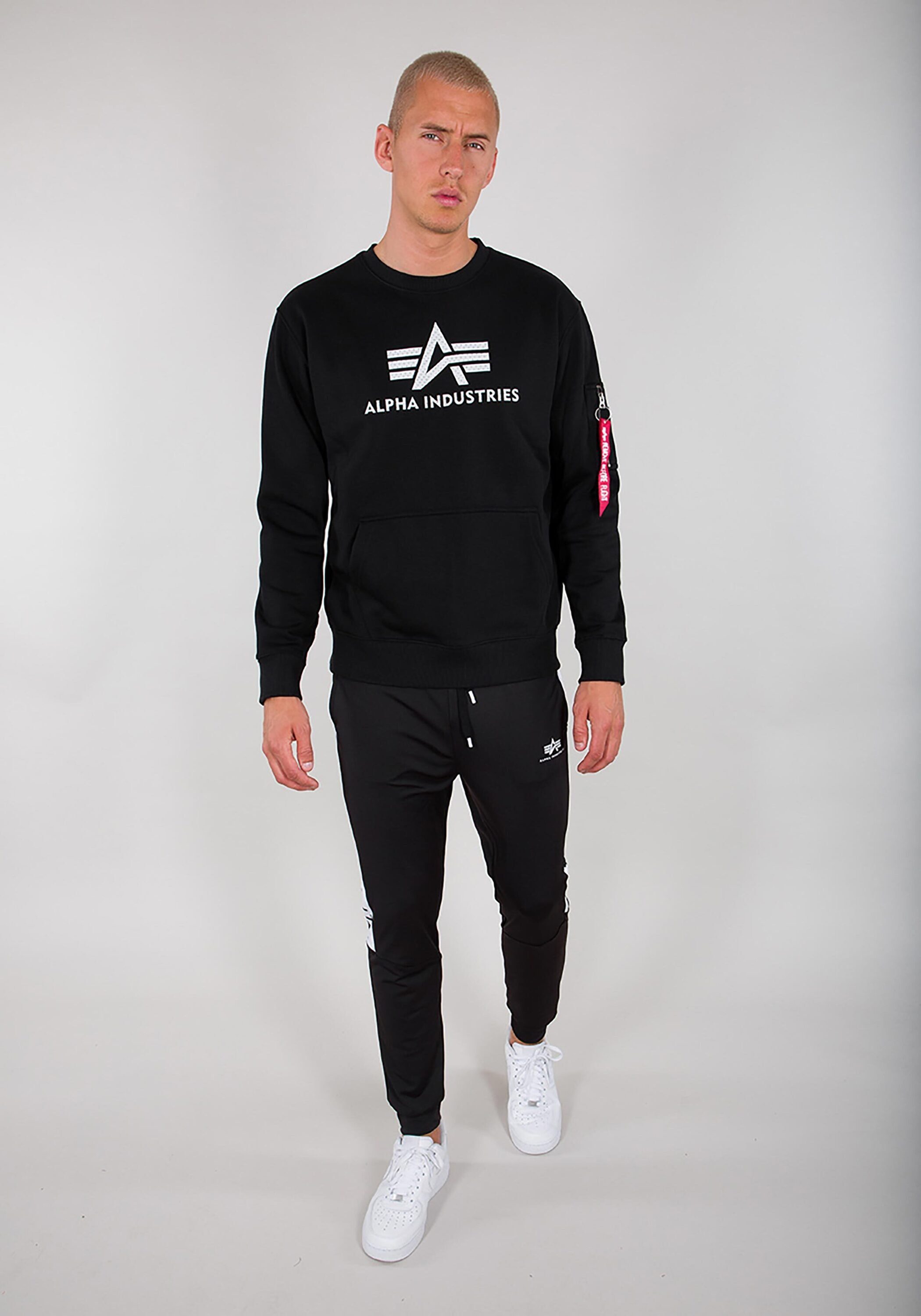 Alpha Industries black Sweater Logo Sweatshirts Sweater 3D - Industries Alpha Men