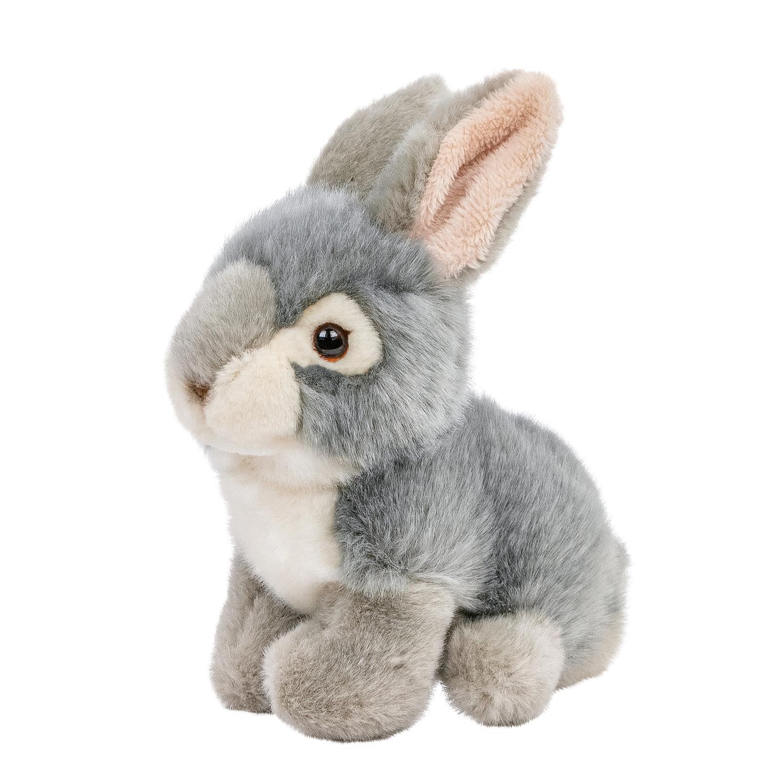 Teddys Rothenburg Kuscheltier Hase 16 cm grau/weiß Plüschhase Stofftier (Plüschtier, Stoffhase, Häschen)