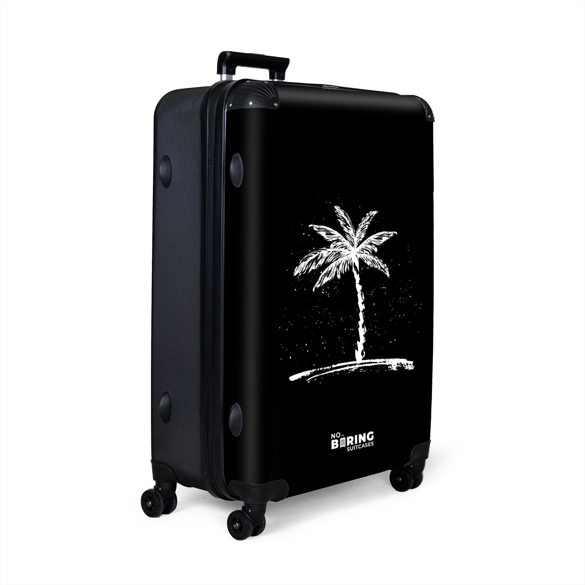 NoBoringSuitcases.com© Hartschalen-Trolley Schwarze und weiße Palme günstig online kaufen