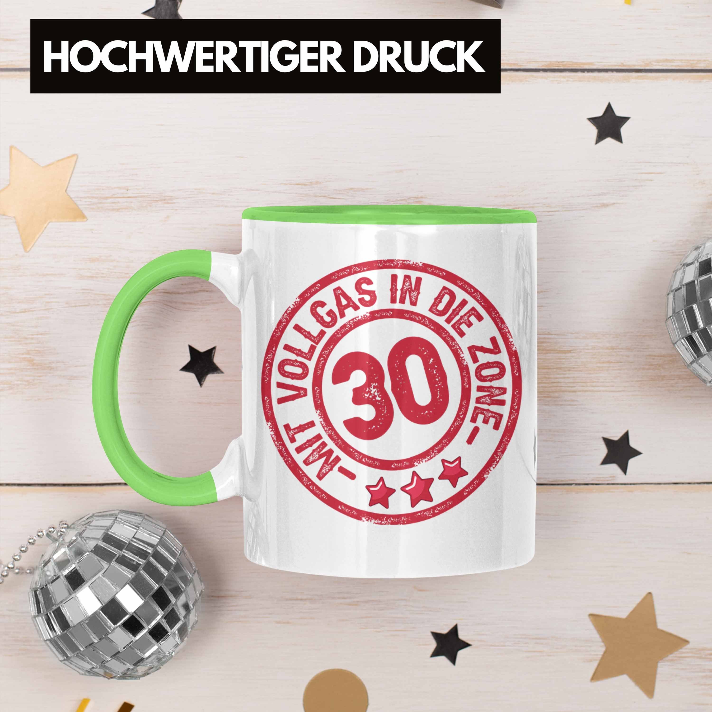 Trendation Tasse 30er 30 Zon Geschenk Kaffee-Becher Die Tasse In Geburtstag Grün Mit Vollgas