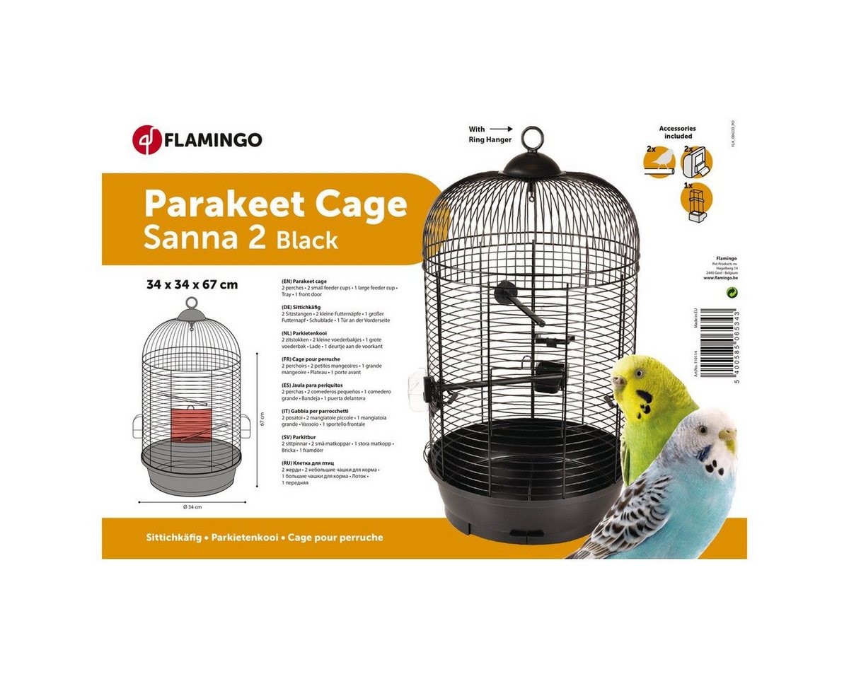 Thumbnail - Flamingo Vogelkäfig Sittichkäfig Sanna 2 schwarz