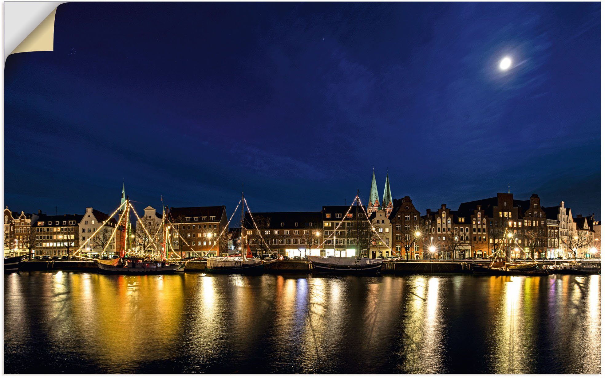 Artland Wandbild Skyline Lübeck, Lübeck (1 St), als Alubild, Leinwandbild, Wandaufkleber oder Poster in versch. Größen | Poster