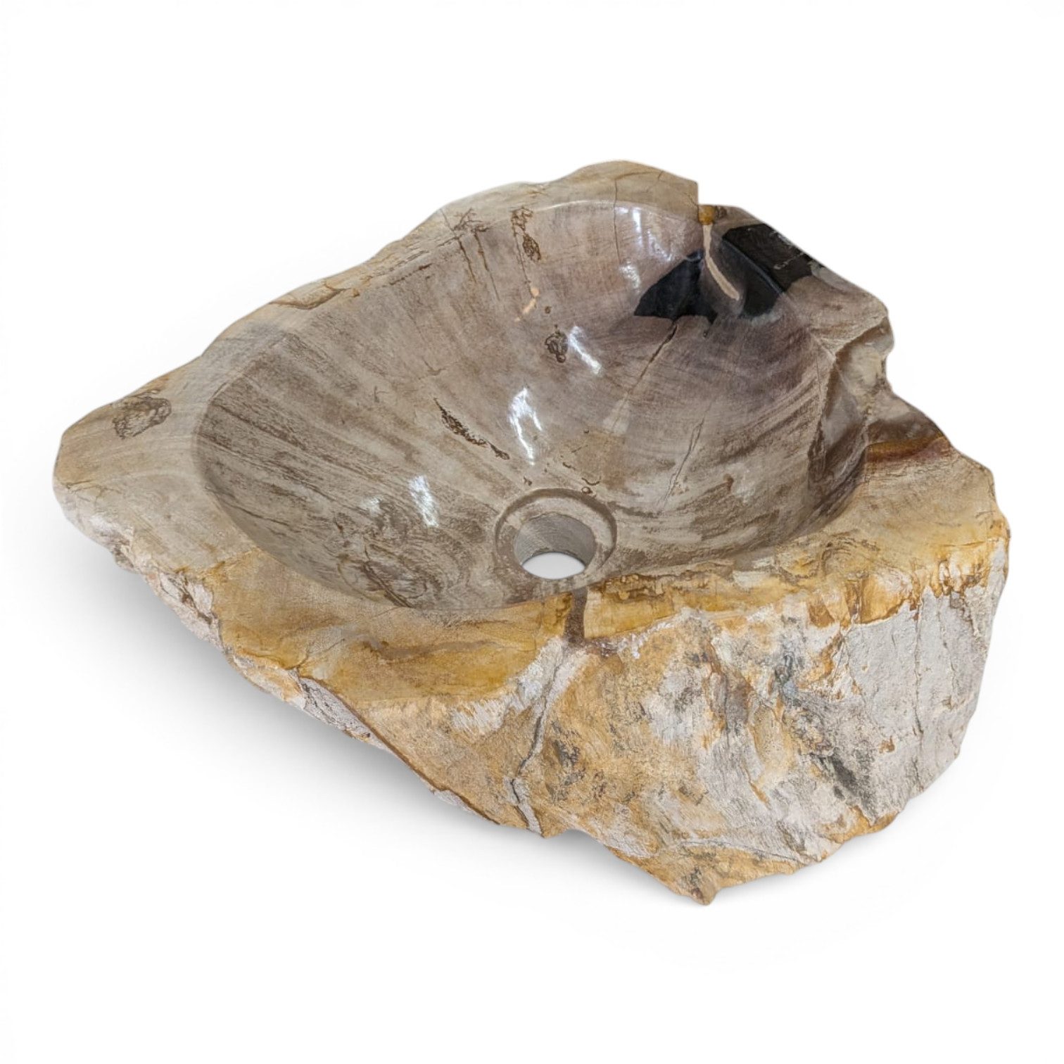 Kinaree Aufsatzwaschbecken Versteinertes Holz Waschbecken #38