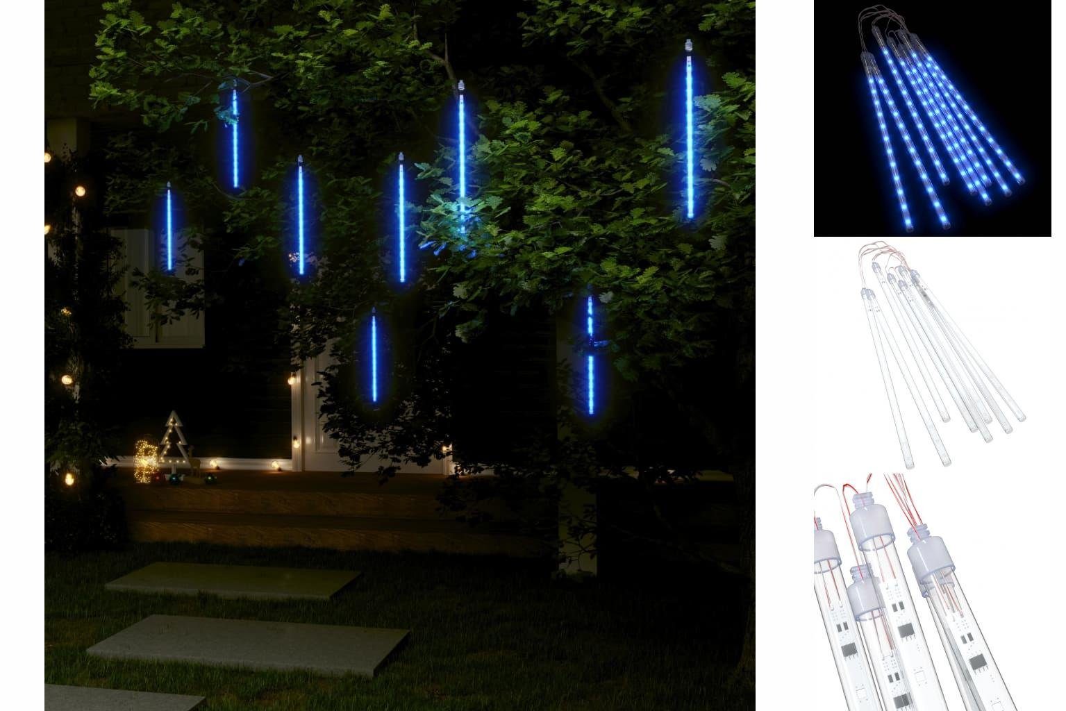vidaXL Lichterkette LED Meteor-Lichter 8 Stk 30 cm Blau 192 LEDs