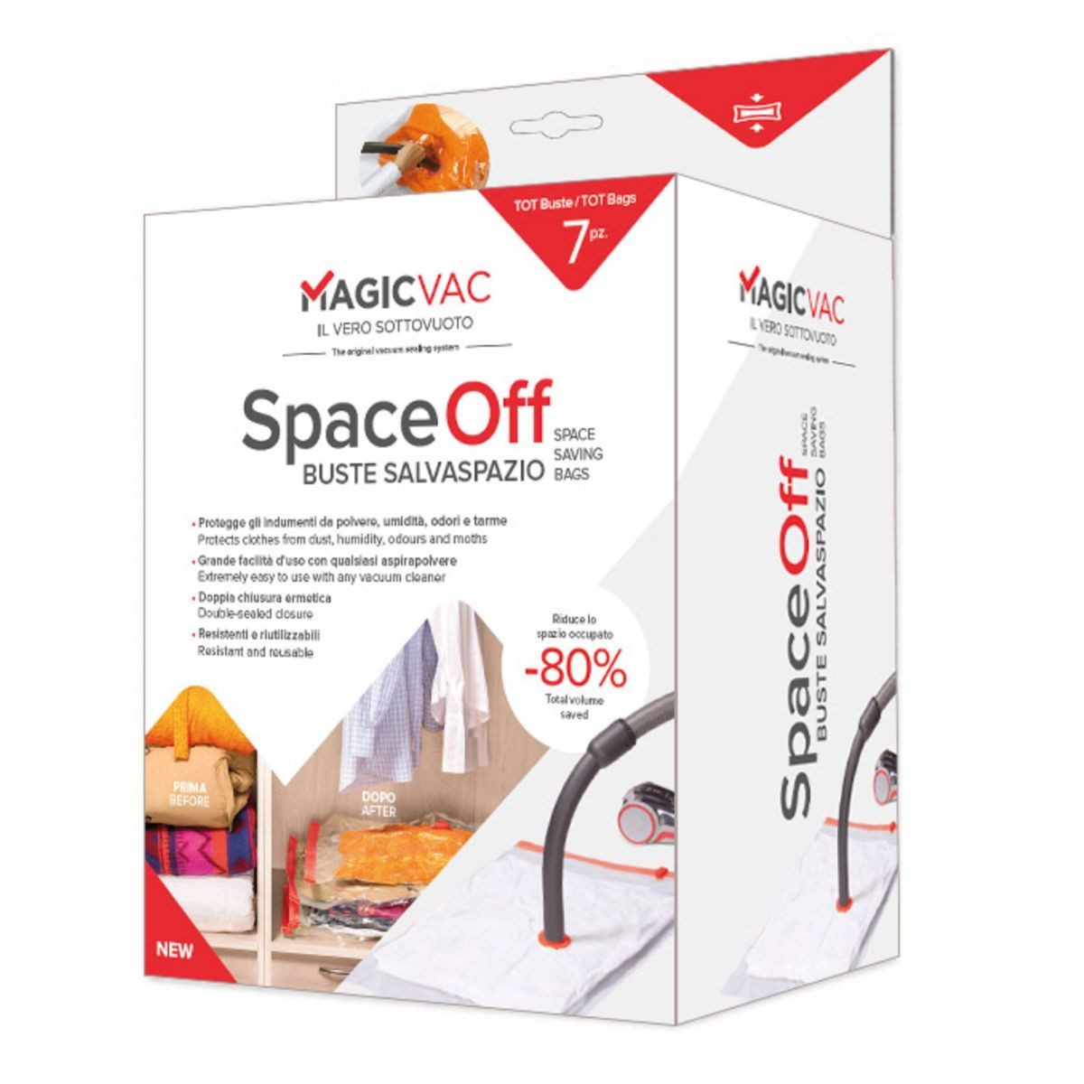 Magic Vac Vakuumier-Folienrollen Vakuum Kleiderbeutelset Space-Off 6 tlg.