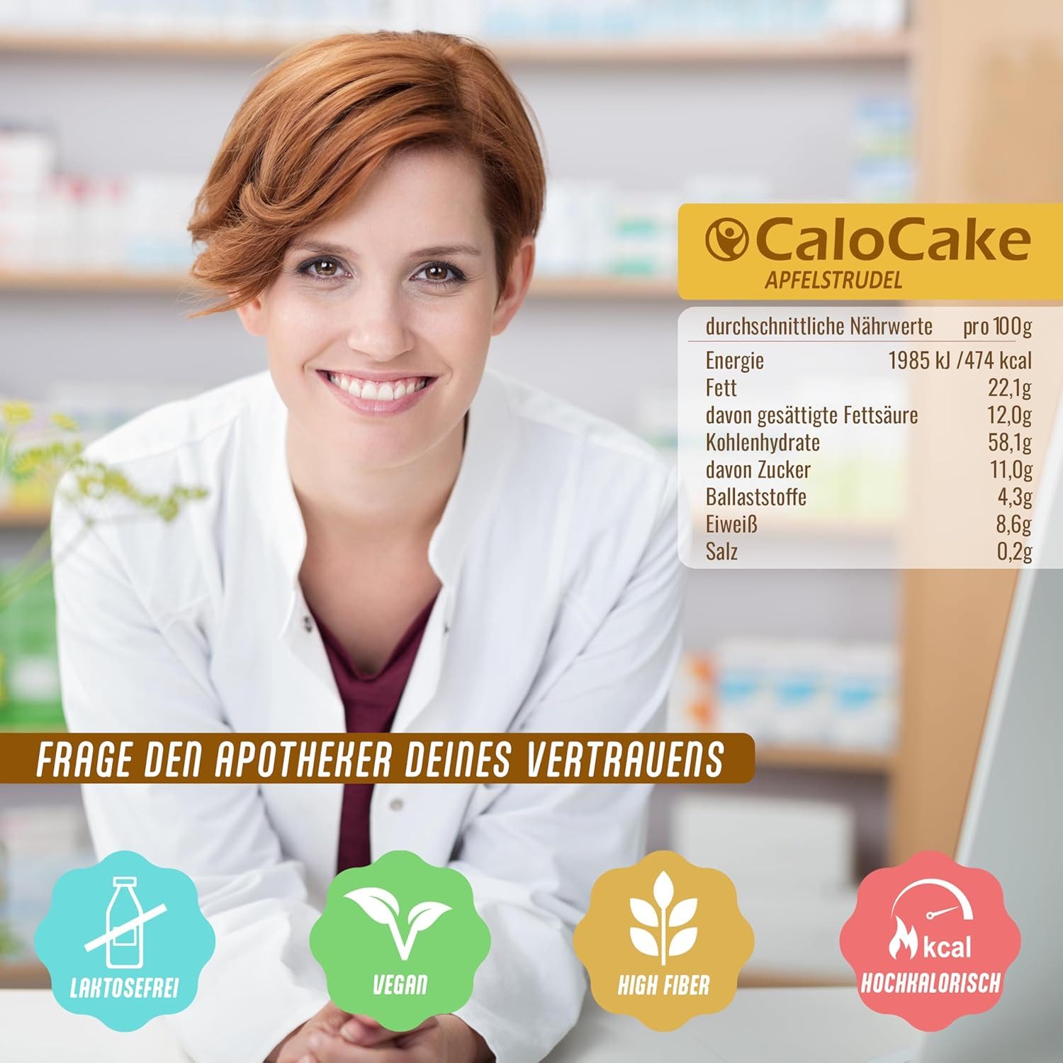 CaloVital Zunehmen mit CaloCake Energieriegel mit 592 Kalorien Gewichtszunahme Riegel, 3000 g