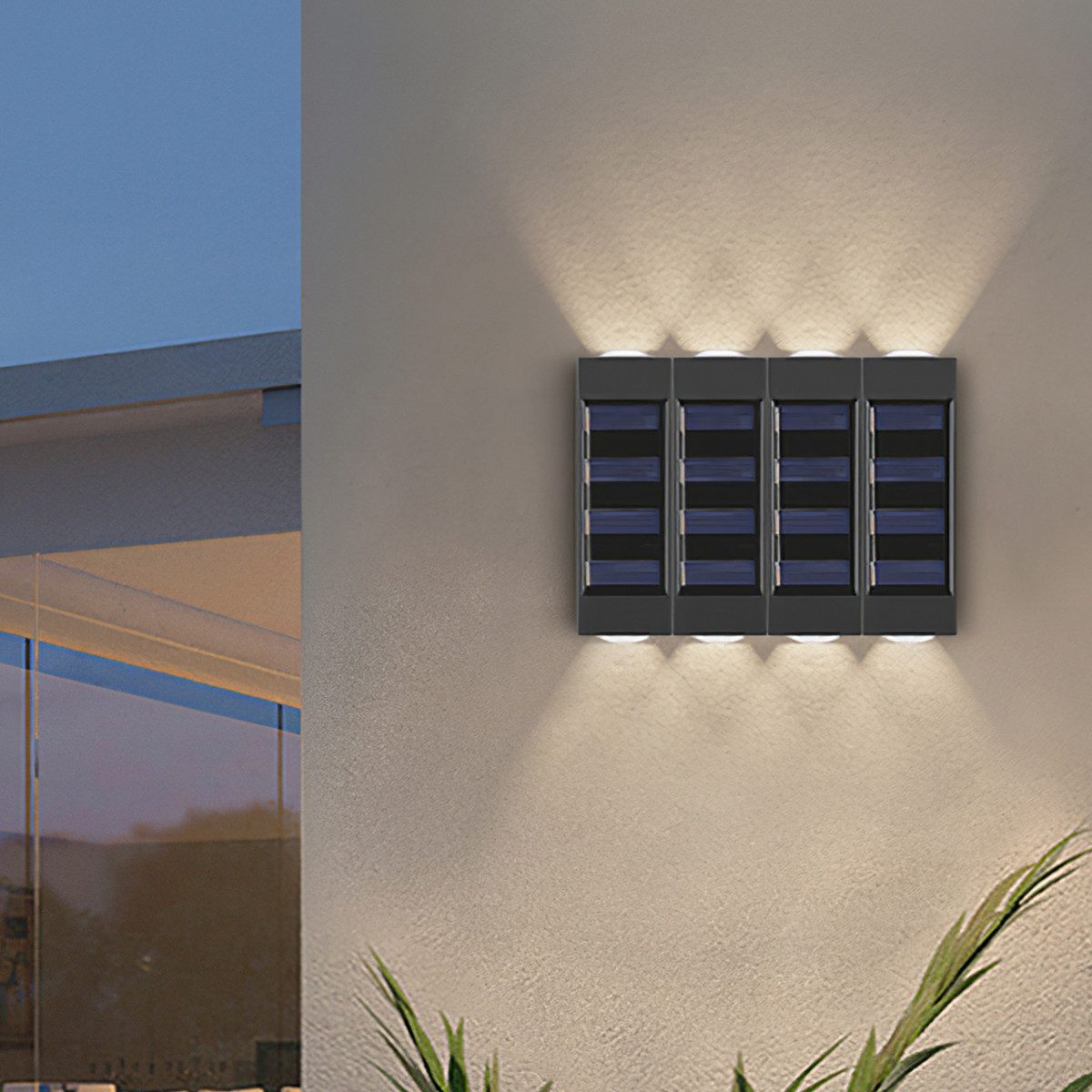 BlingBin LED Solarleuchte 4 Stück Solar-Wandleuchte, günstig online kaufen