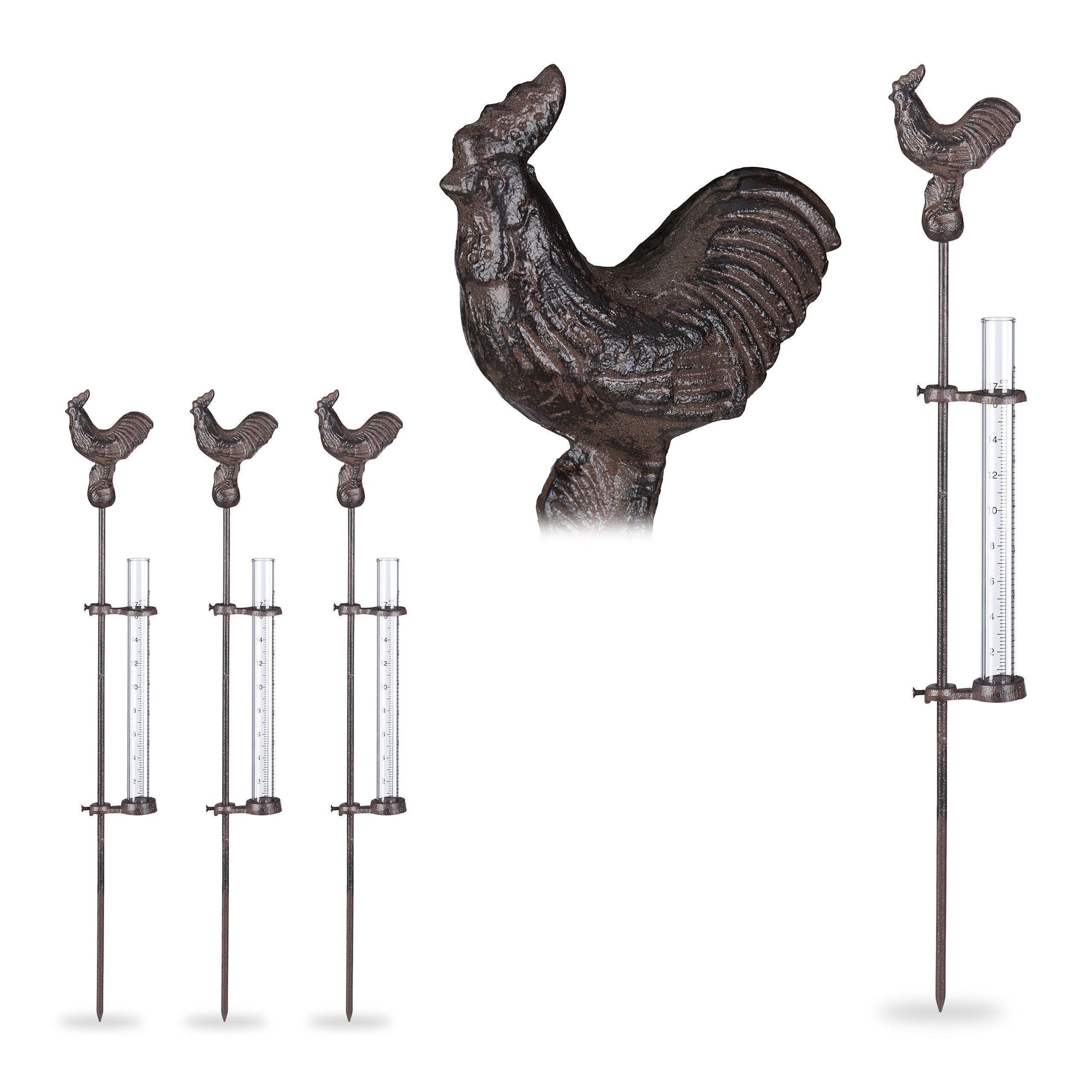 Gartenstecker 4 x Regenmesser Hahn