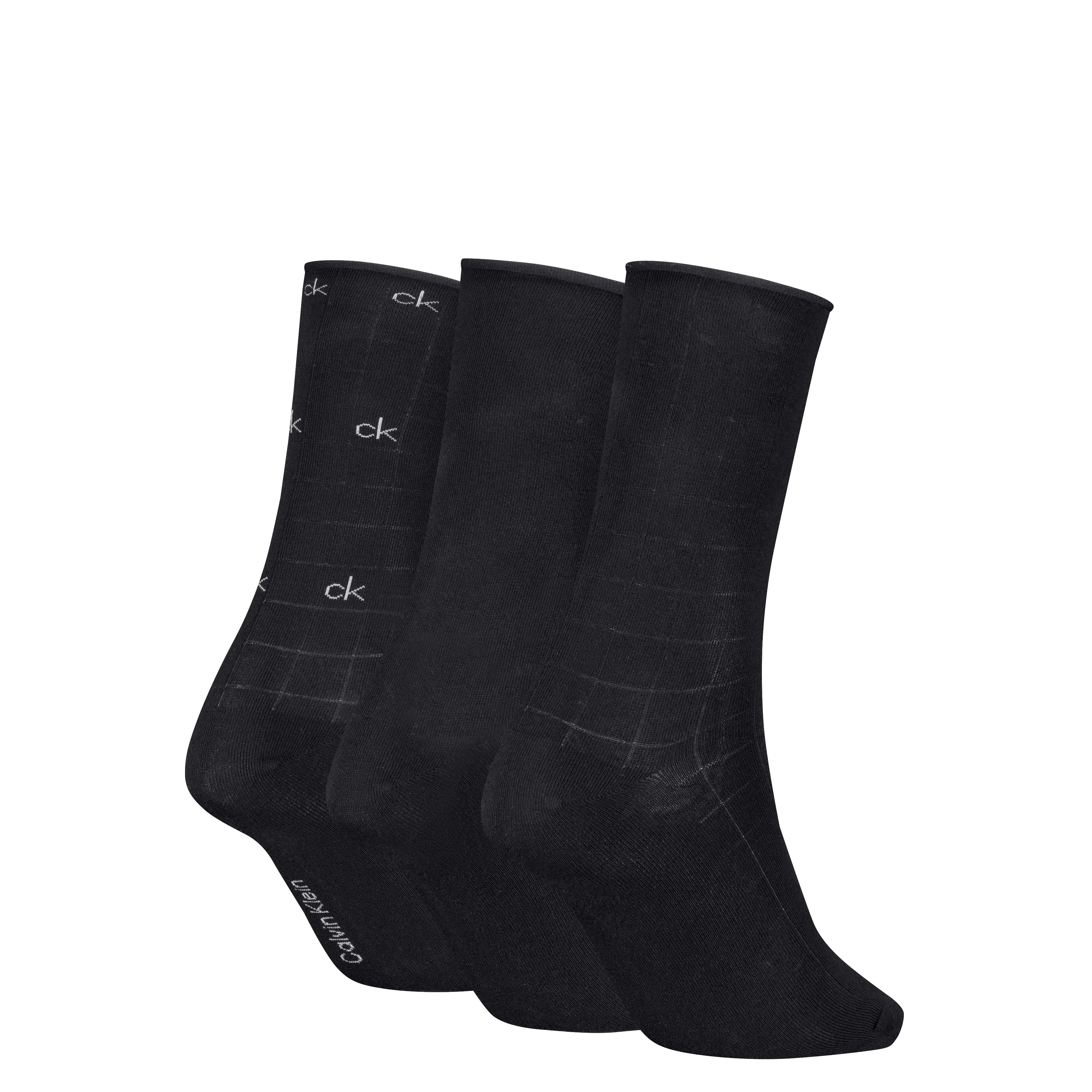 Calvin Klein Socken CK WOMEN SOCK GIFTBOX GRID AOP (3er Pack) Geschenkbox