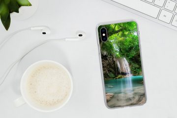 MuchoWow Handyhülle Dschungel - Wasserfall - Pflanzen - Wasser - Natur, Handyhülle Apple iPhone Xs, Smartphone-Bumper, Print, Handy
