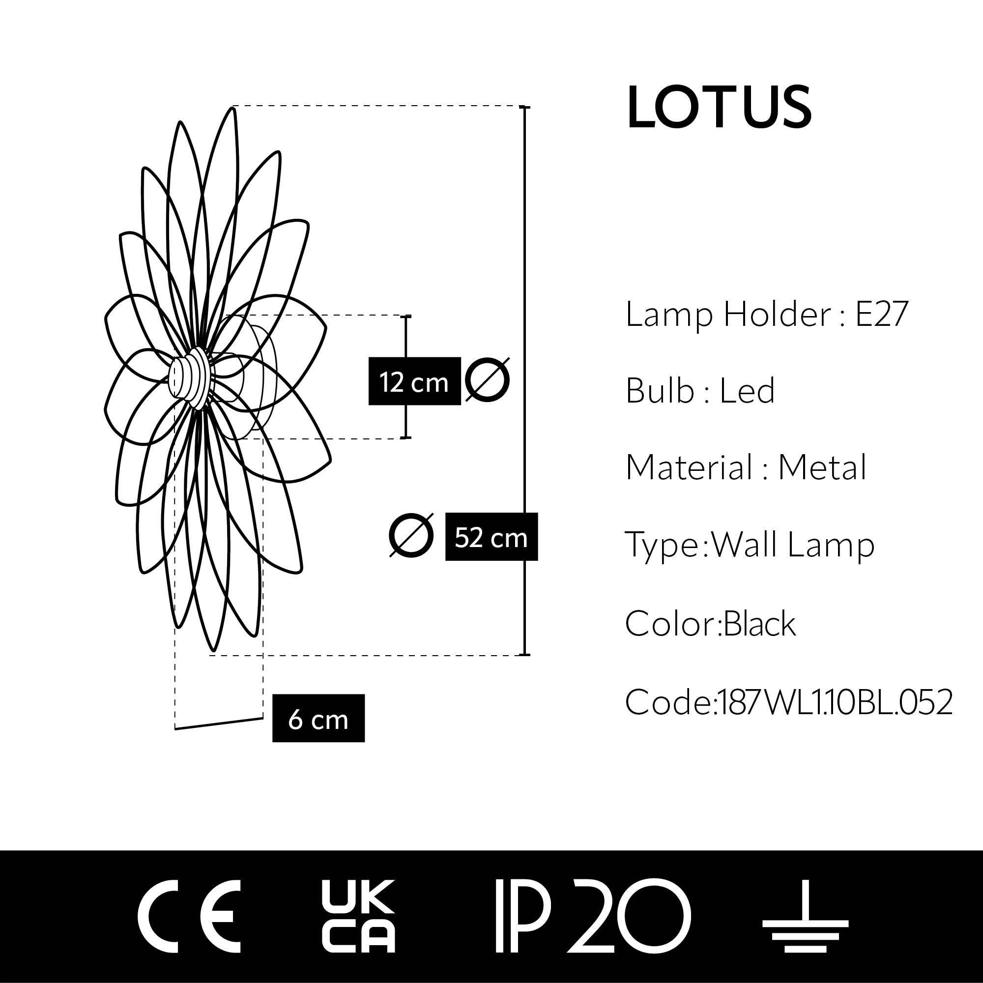 Leuchtmittel ohne squidlighting Lotus, Wandleuchte