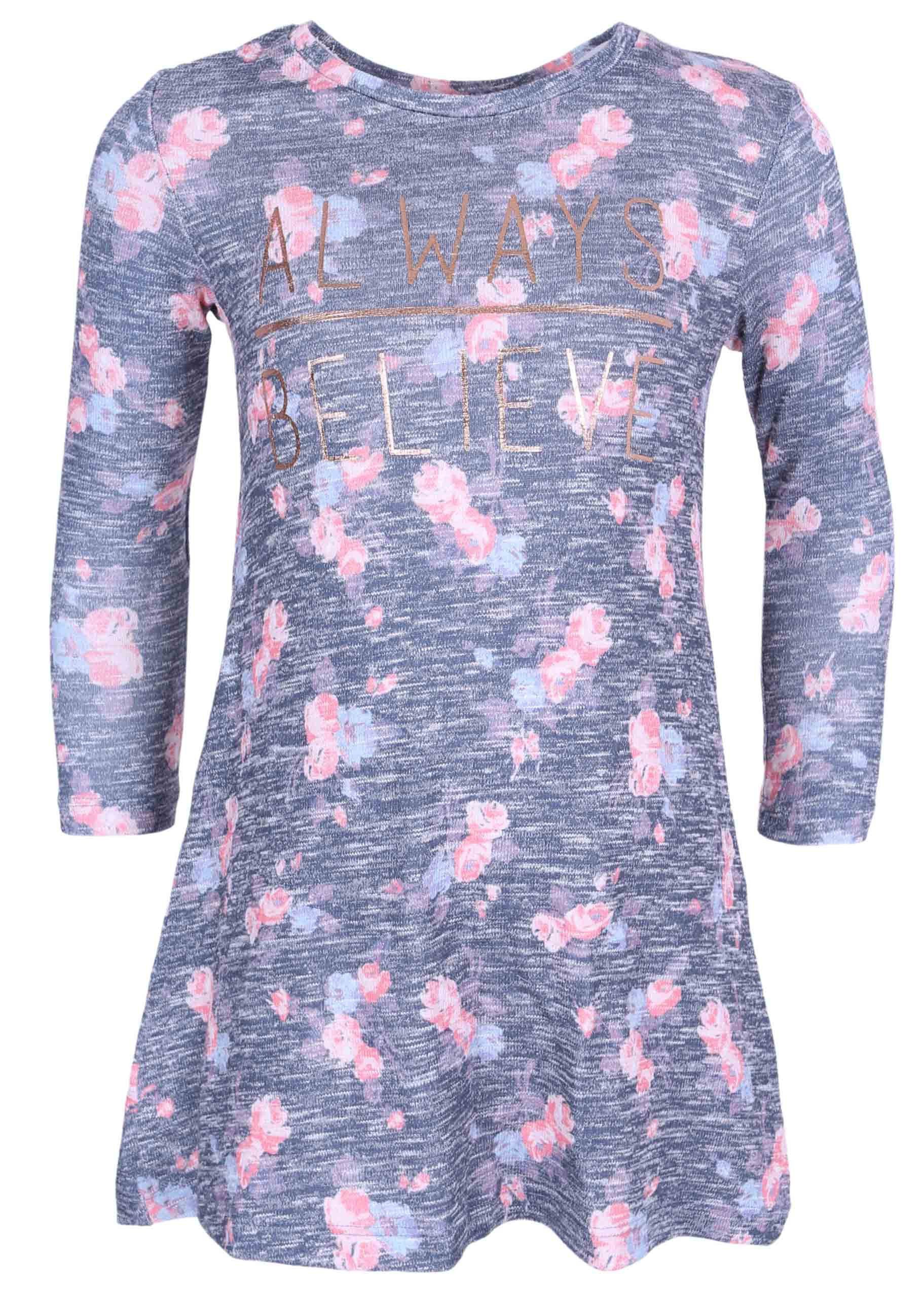 Sarcia.eu Druckkleid ALWAYS BELIEVE graues Kleid 18-24 Monate