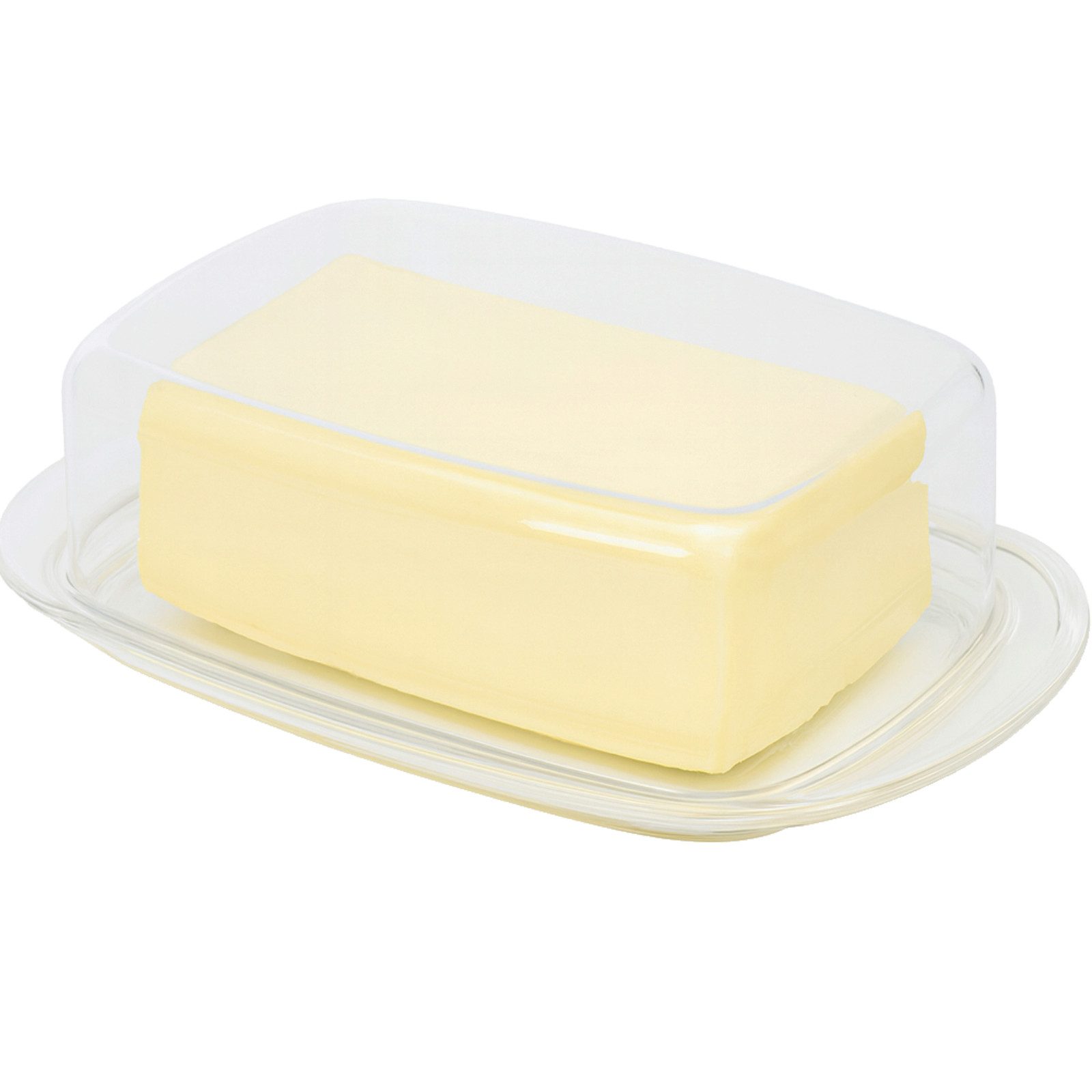 Koopman Butterdose Aufbewahrung Kunststoff 250 Gramm, Kunststoff, (Stück, 2-tlg., 1 Dose), Für 250g Butter, Butterbox, Deckel, Butterglocke, Butterbehälter