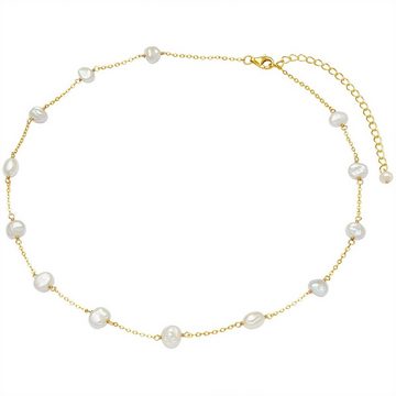 Valero Pearls Perlenkette gelbgold, mit Süßwasser-Zuchtperlen