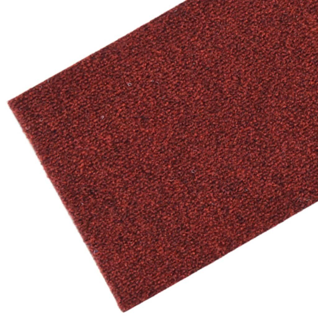 Stufenmatte Selbstklebende Treppenmatten Stk 20 vidaXL, Rechteckig Rot, Höhe: 15 76x20 mm cm