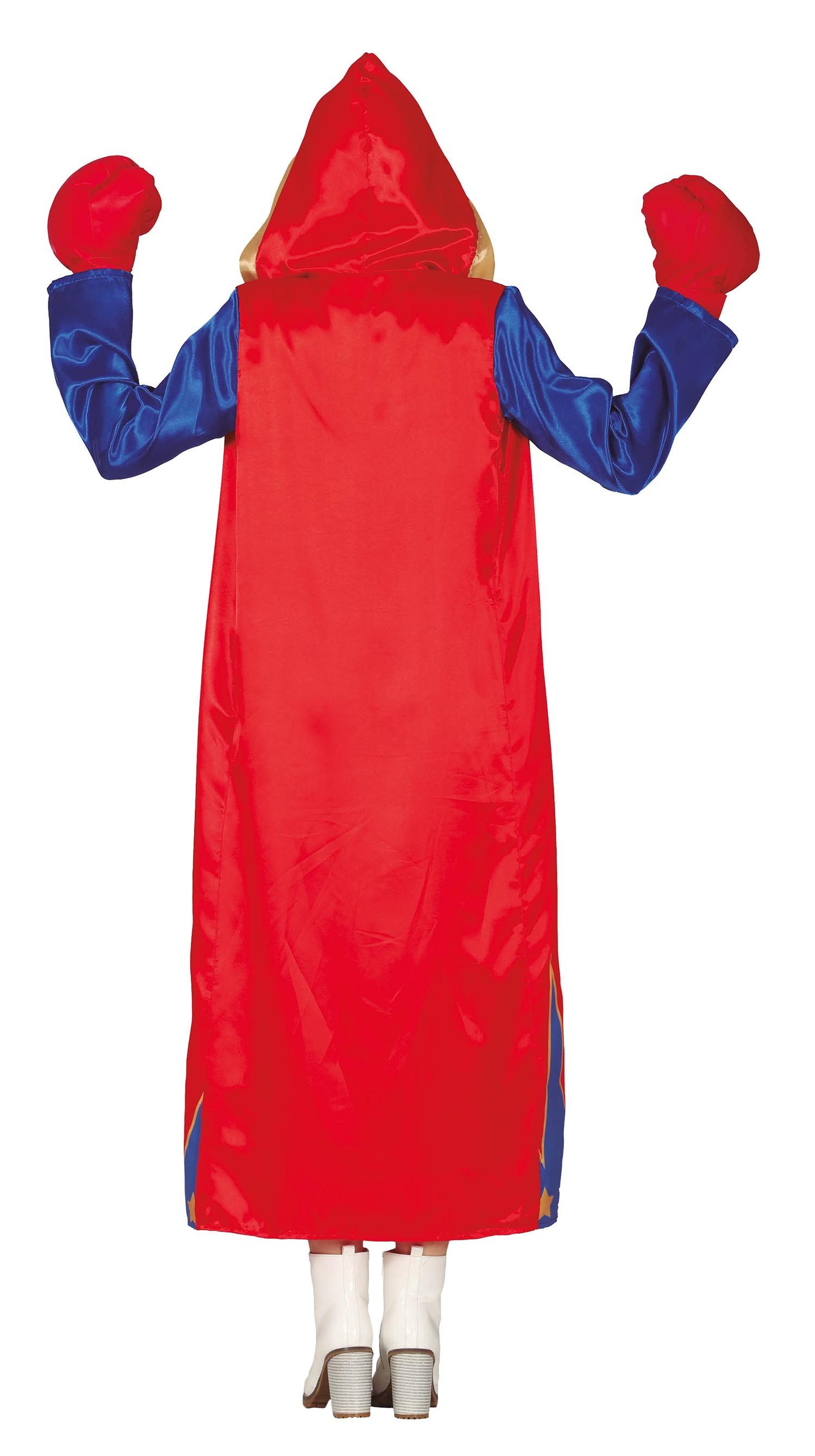 Fiestas Guirca Kostüm, Amerikanisches Boxer Damenoutfit mit Mantel, Oberteil und Hose