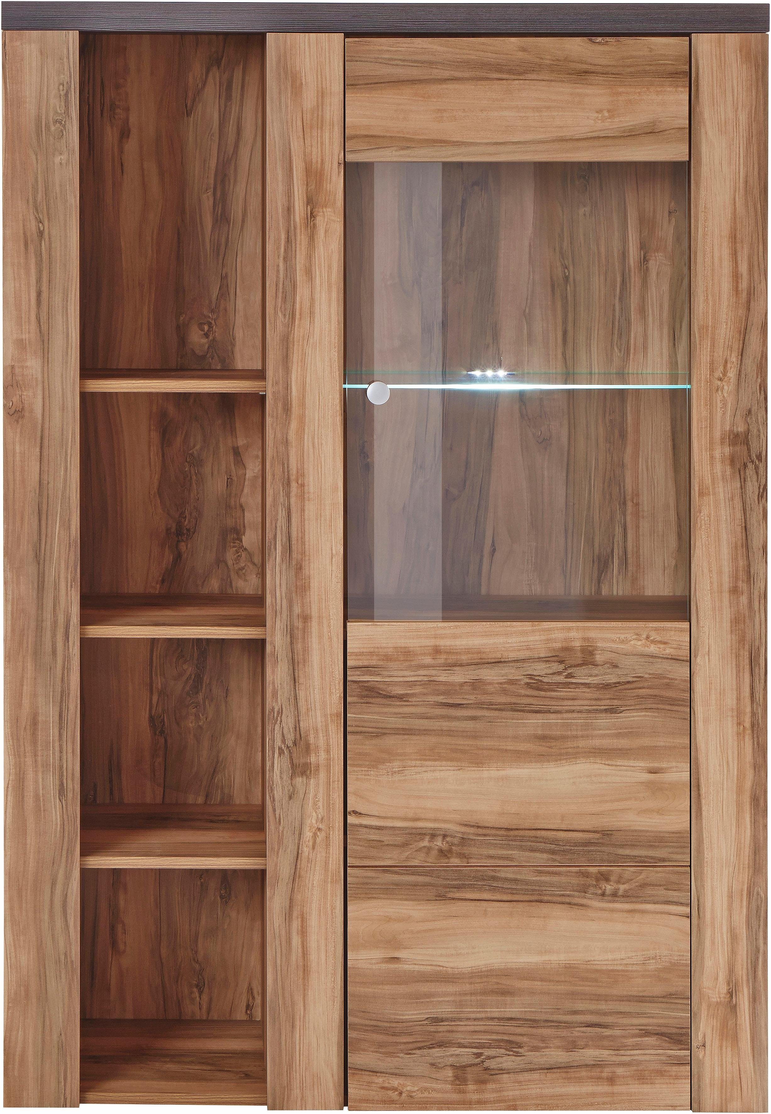 OTTO home Vitrine Larona, zeitlose Glasvitirne, Hochschrank Höhe 145 cm Stauraumvitrine mit dekorativer Rahmenoptik