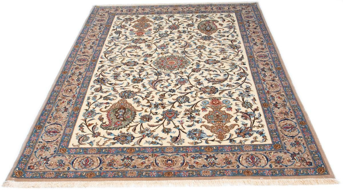 mm Höhe: Orientteppich, Handgeknüpfter 5 Isfahan Orientteppich 133x208 rechteckig, Trading, Nain Seidenkette