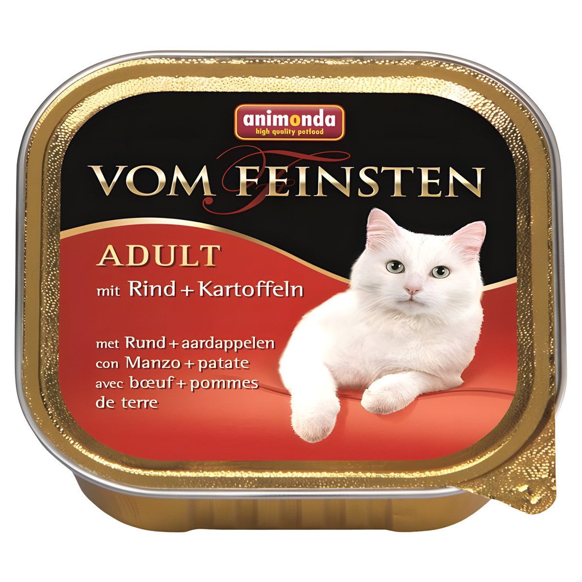 Animonda vom Feinsten Adult mit Rind + Kartoffeln 100 g - 32 Stück, Nassfutter für: Katze