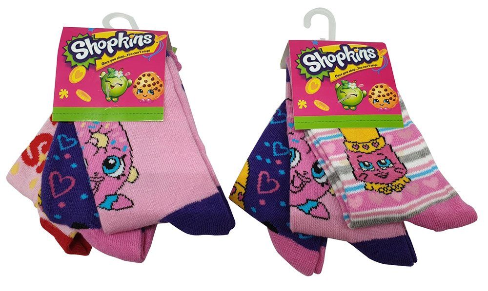 Moose Socken Shopkins Mädchen Socken 6er Pack Mehrfarbig (27/30 (6-Paar, 6 Paar) 6er Pack