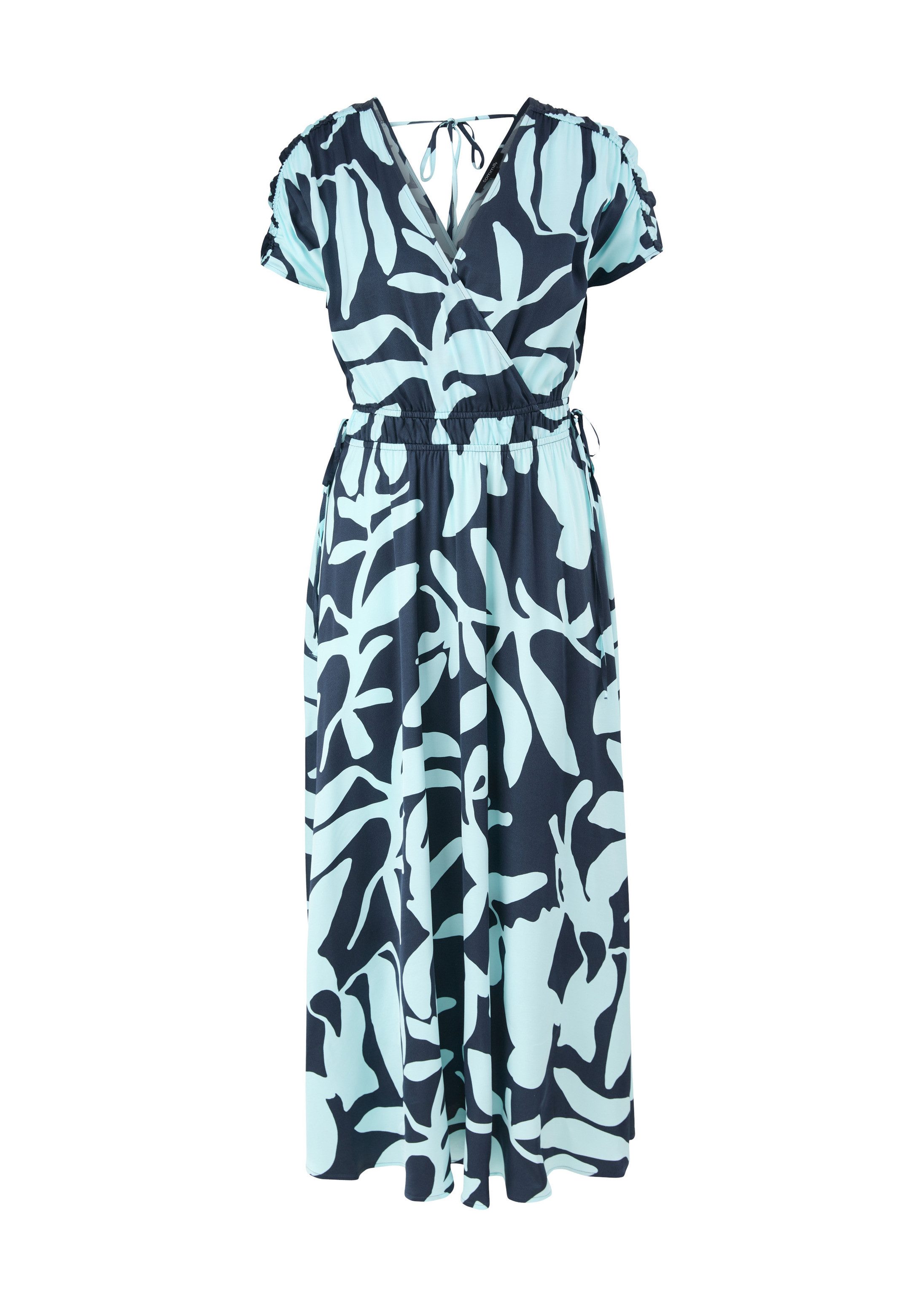 comma Maxikleid Kleid Satinkleid mit Raffung