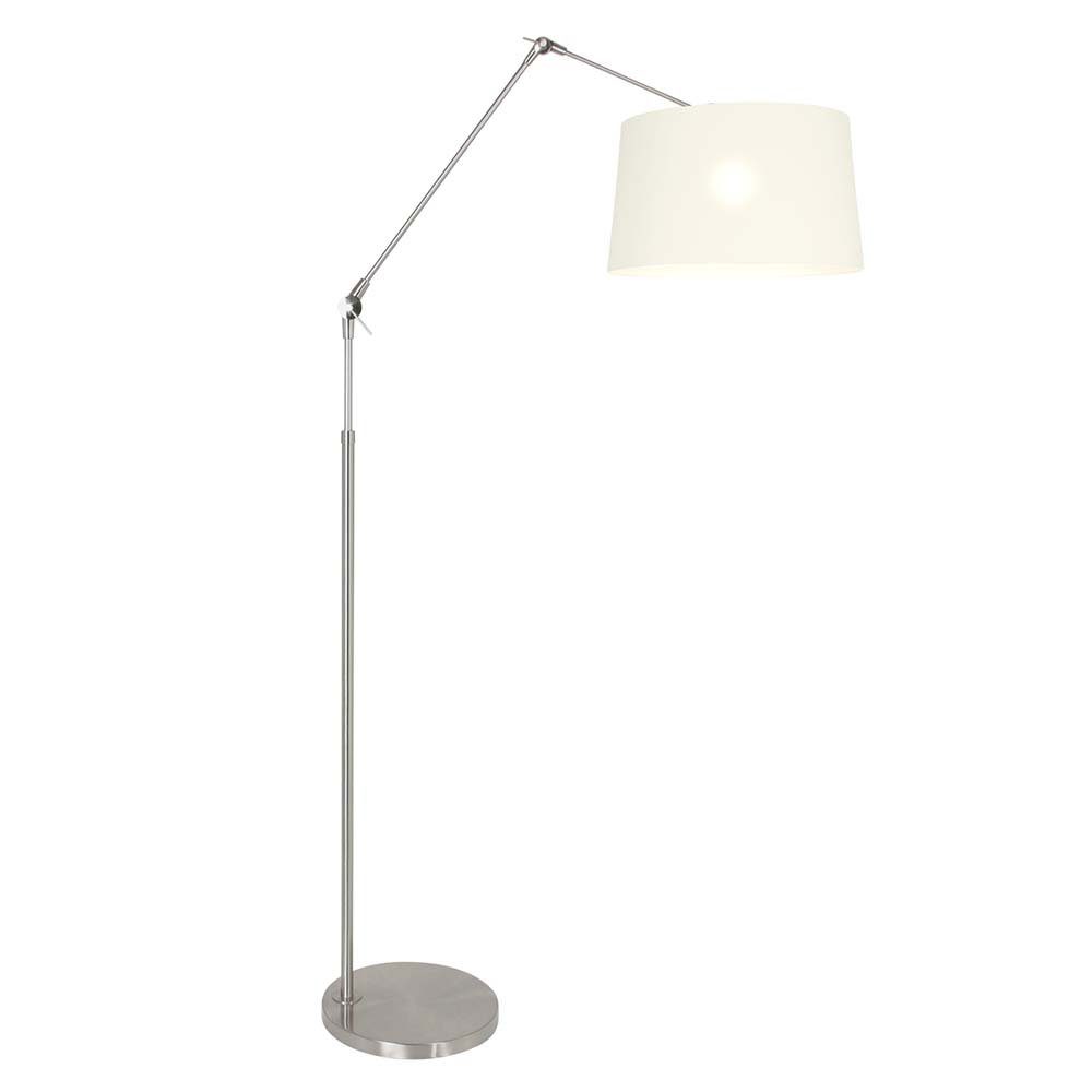Steinhauer LIGHTING LED Leselampe, Leuchtmittel nicht inklusive, Gelenkleuchte Stehlampe Standleuchte verstellbar Textil weiß silber