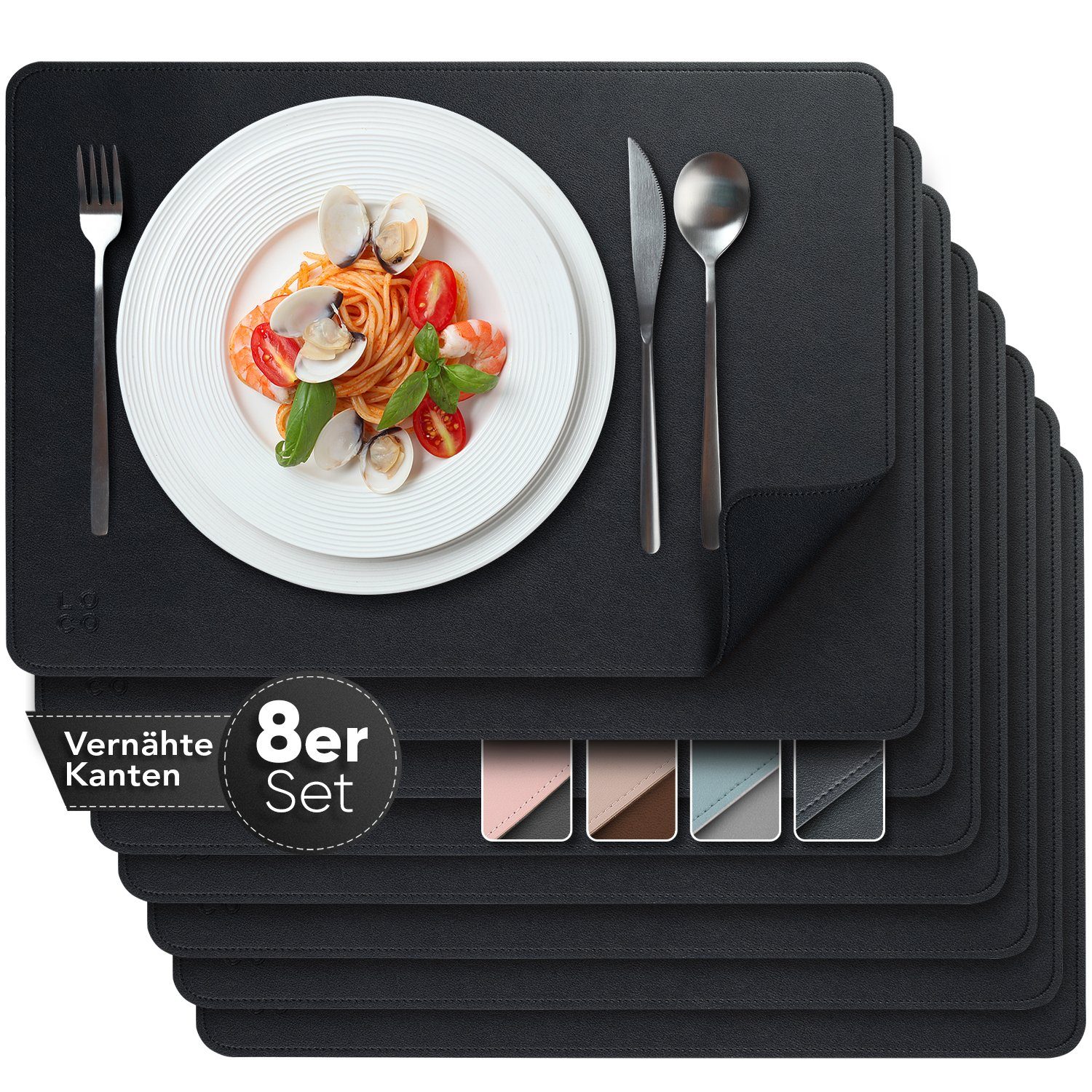 Loco Bird Platzset aus Kunstleder, 8er Set Zweifarbig, 43x30cm Lederoptik, günstig online kaufen