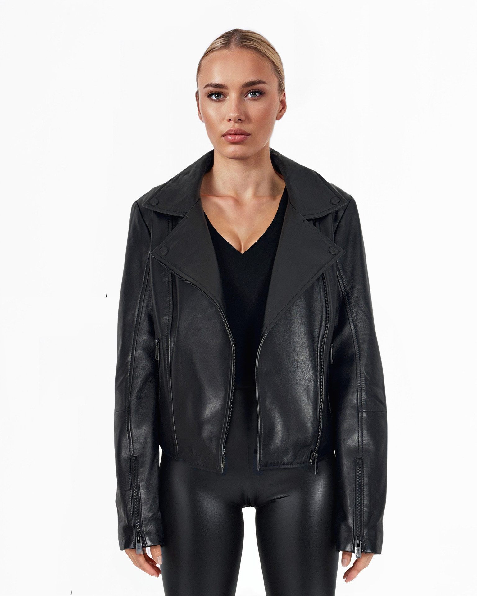 trueprodigy Lederjacke Stella asymmetrischer Reißverschluss und Reverskrage günstig online kaufen