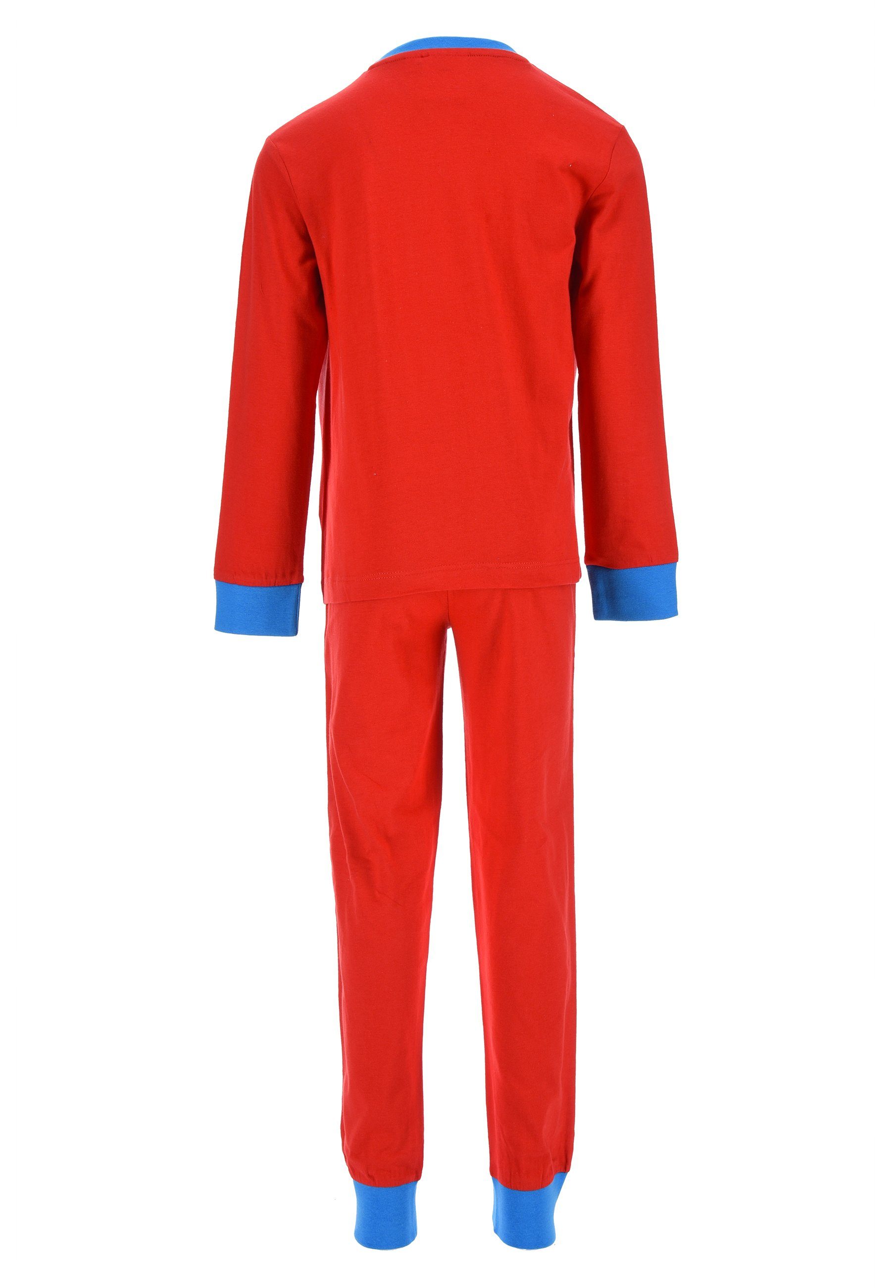 tlg) Nachtwäsche Pyjama Jungen Spiderman (2 Kinder langarm Rot Schlafanzug