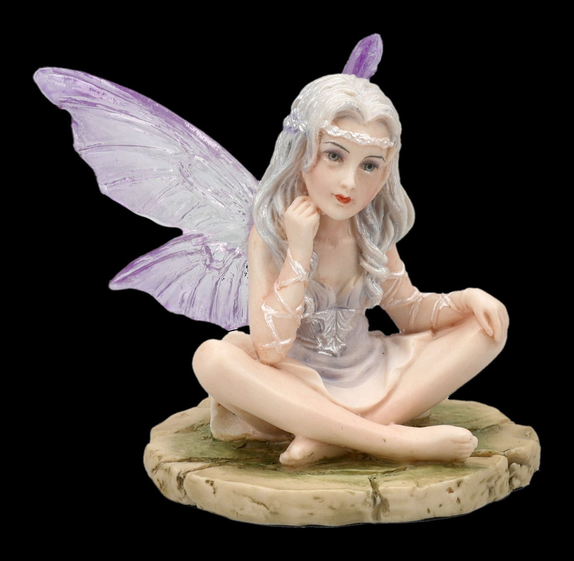 Figuren Shop GmbH Fantasy-Figur Feen Figur – Lila Elfe Statue Miniatur Dekofigur 5 cm Dekoration